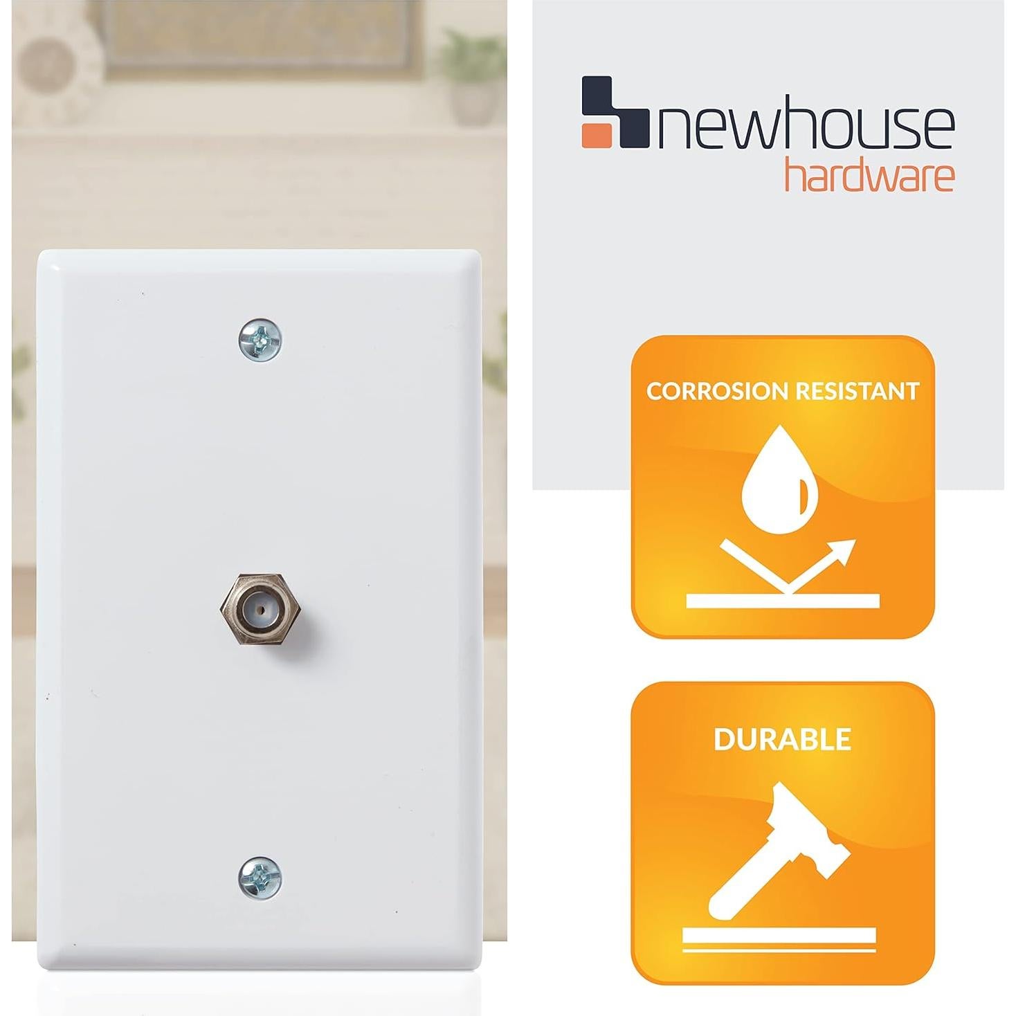 Placa de Pared Coaxial 1 Puerto Newhouse Hardware 5-Pack