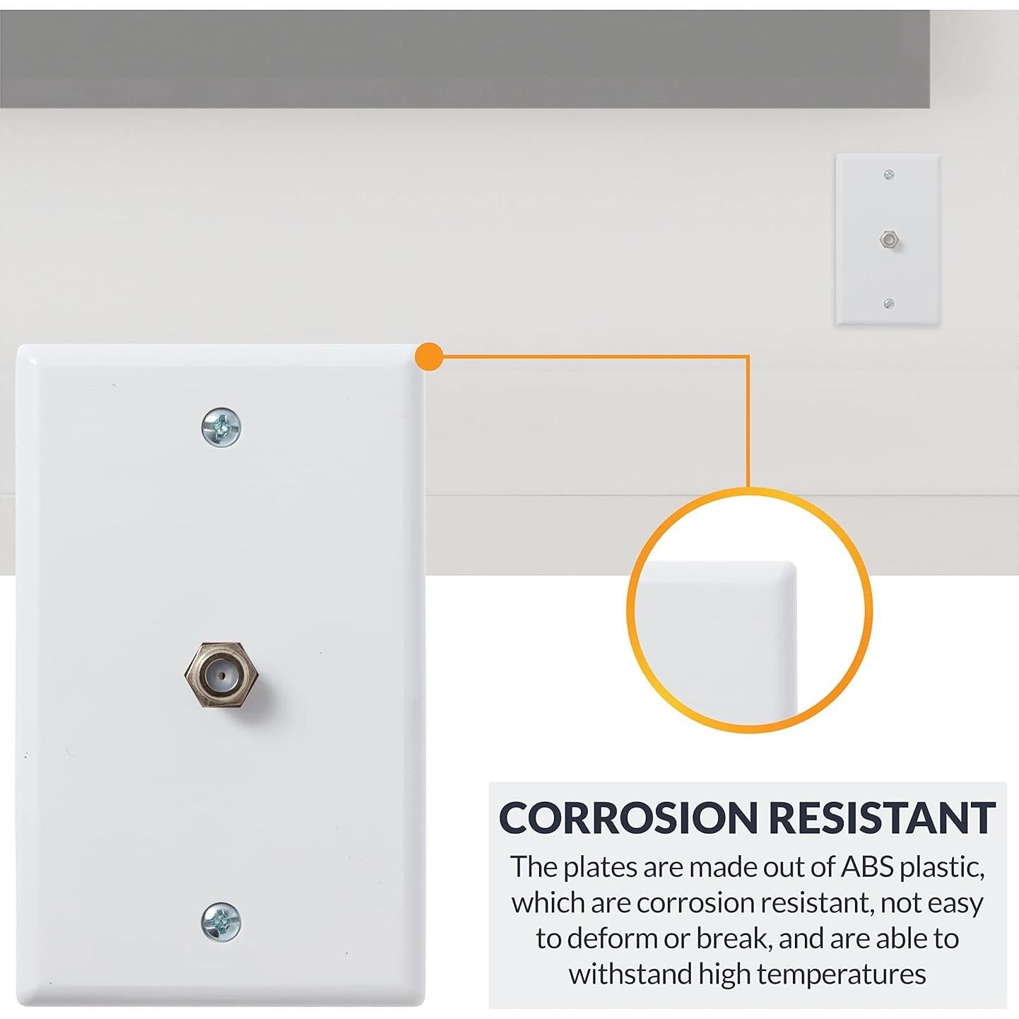 Placa de Pared Coaxial 1 Puerto Newhouse Hardware 5-Pack