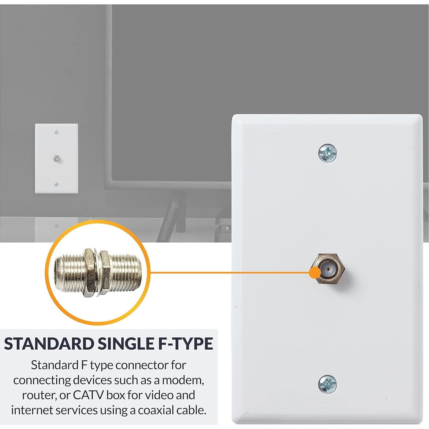 Placa de Pared Coaxial 1 Puerto Newhouse Hardware 5-Pack