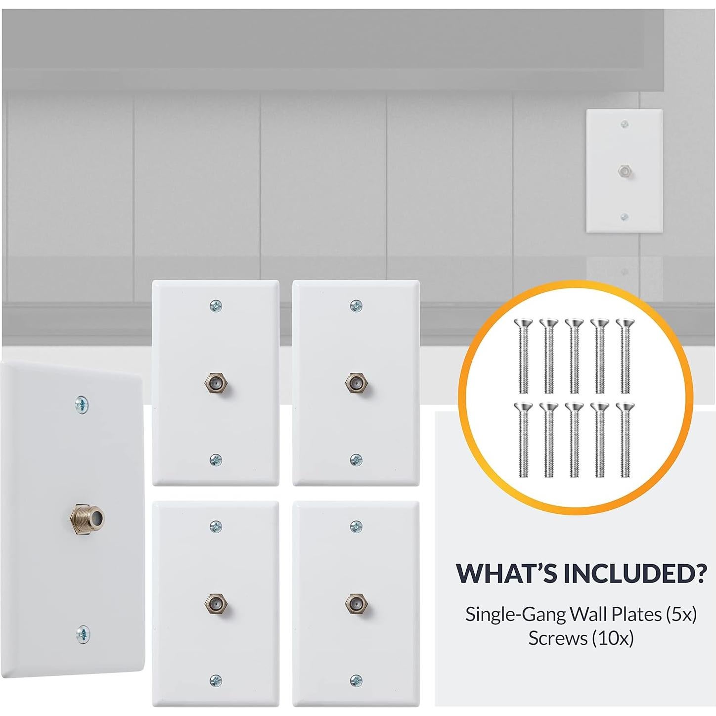 Placa de Pared Coaxial 1 Puerto Newhouse Hardware 5-Pack