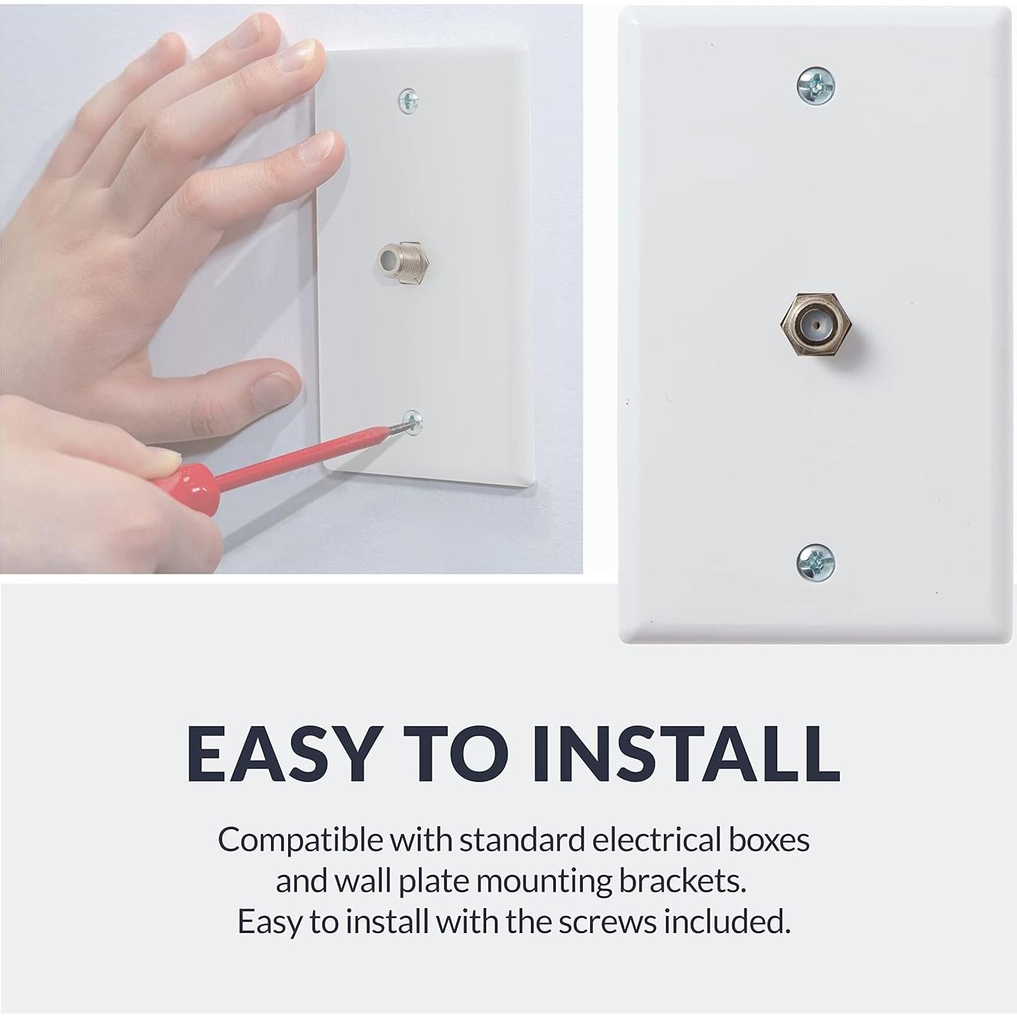 Placa de Pared Coaxial 1 Puerto Newhouse Hardware 5-Pack