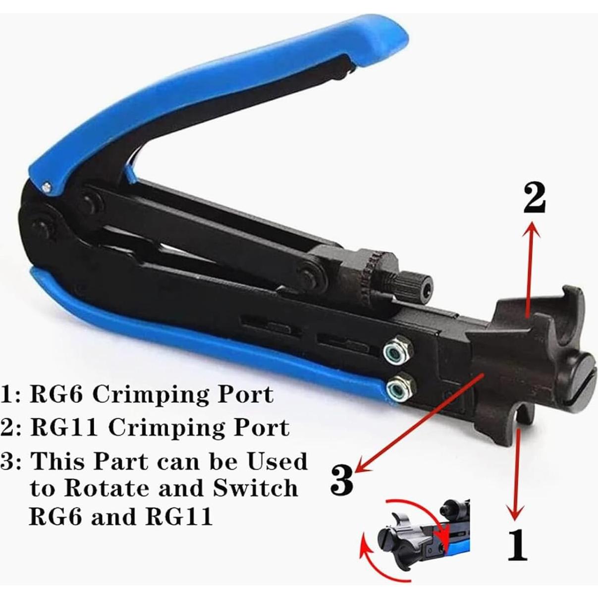 Kit de Herramientas de Crimpado Coaxial Gaobige RG6 RG59 RG11