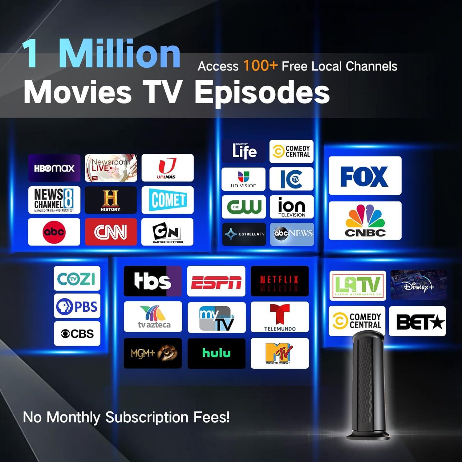 Antena de TV Digital Amplificada Thridccfoo 2200+ Millas 4K