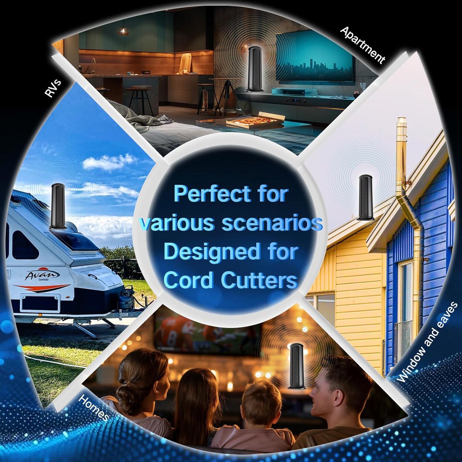 Antena de TV Digital Amplificada Thridccfoo 2200+ Millas 4K