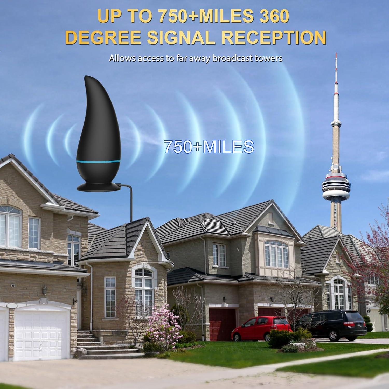 Antena de TV Interior Honiitaa 750+ Millas HD Amplificada