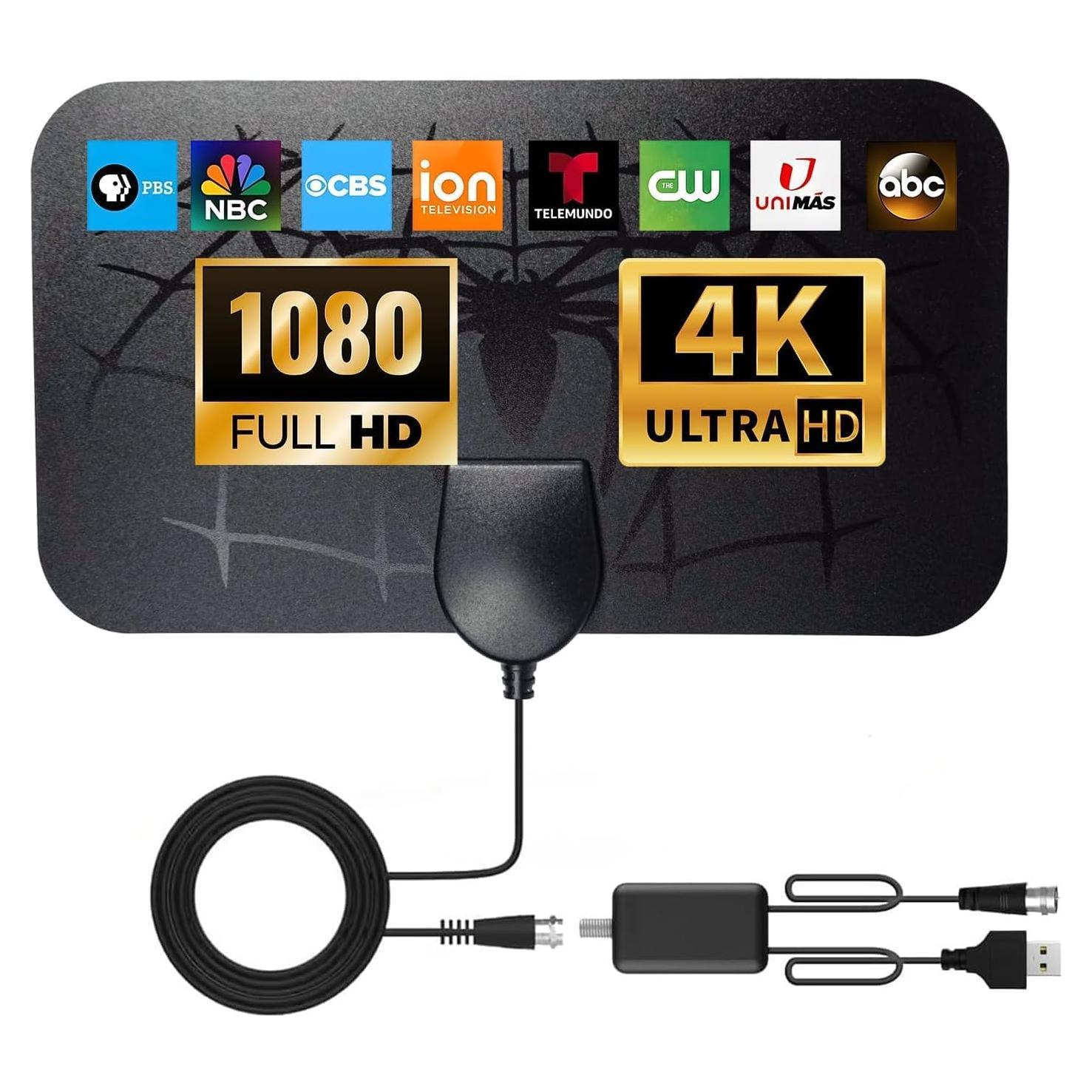 Antena de TV Digital Honiitaa AN-2019 8K 4K 1080P Amplificada