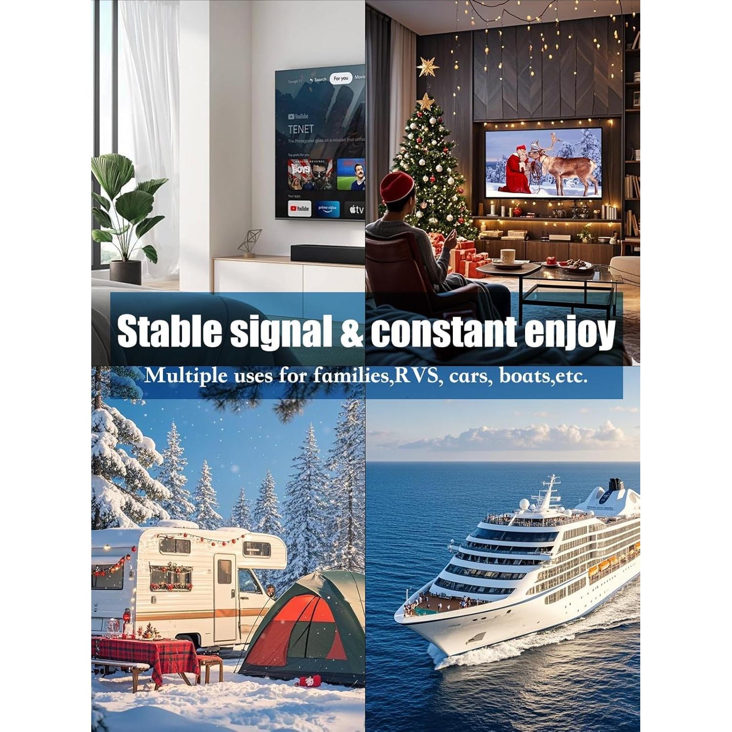 Antena de TV Digital Honiitaa AN-2019 8K 4K 1080P Amplificada