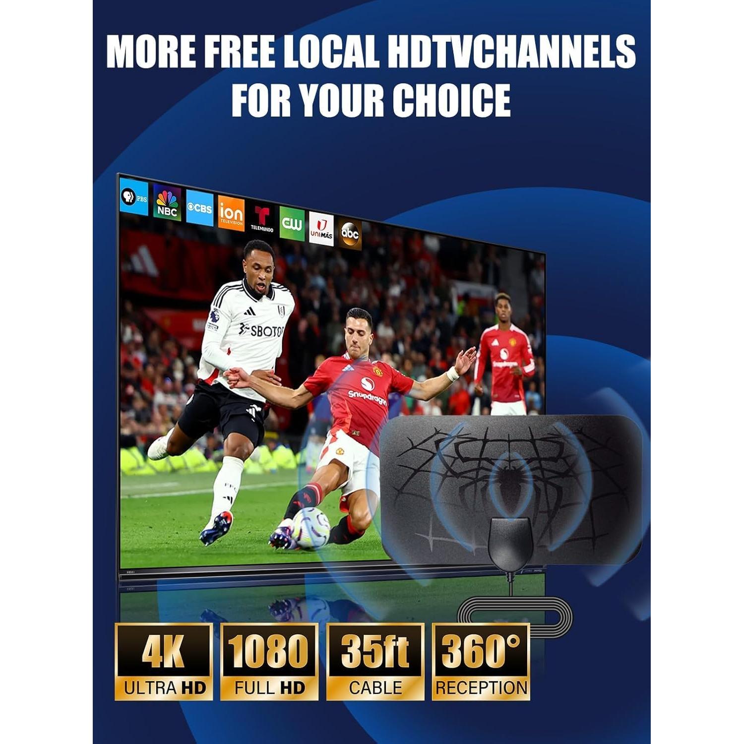 Antena de TV Digital Honiitaa AN-2019 8K 4K 1080P Amplificada