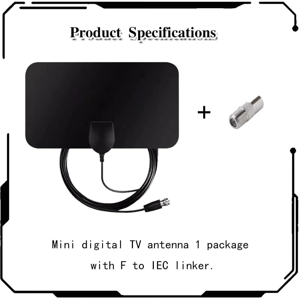 Antena de TV Interior ZBJBinCH 4K HD Amplificada 200 km