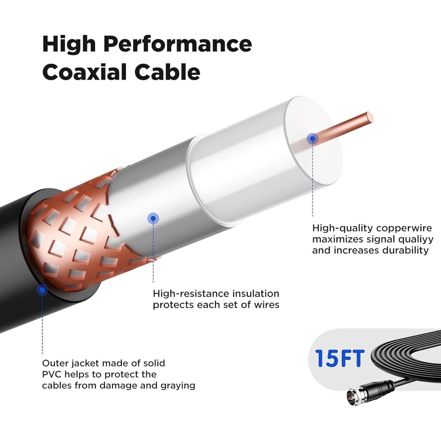 Antena de TV Interior Aquario TV-0821 Digital HD 4K 238g