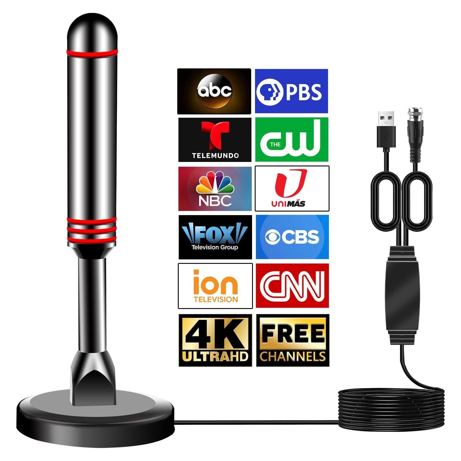 Antena Digital HDTV Interior DTVSMARTSHOW 4K 189g Recepción 360°