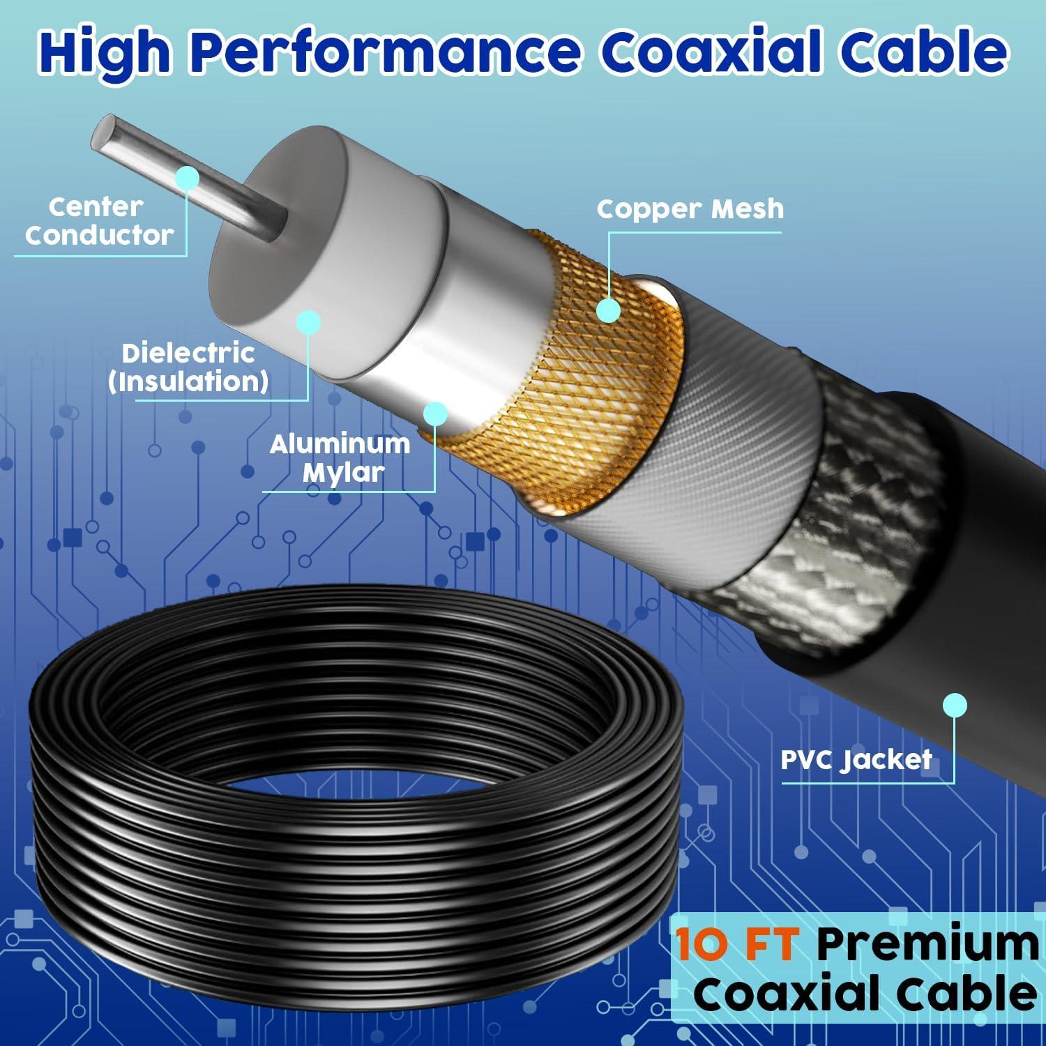 Antena Digital HDTV Interior DTVSMARTSHOW 4K 189g Recepción 360°