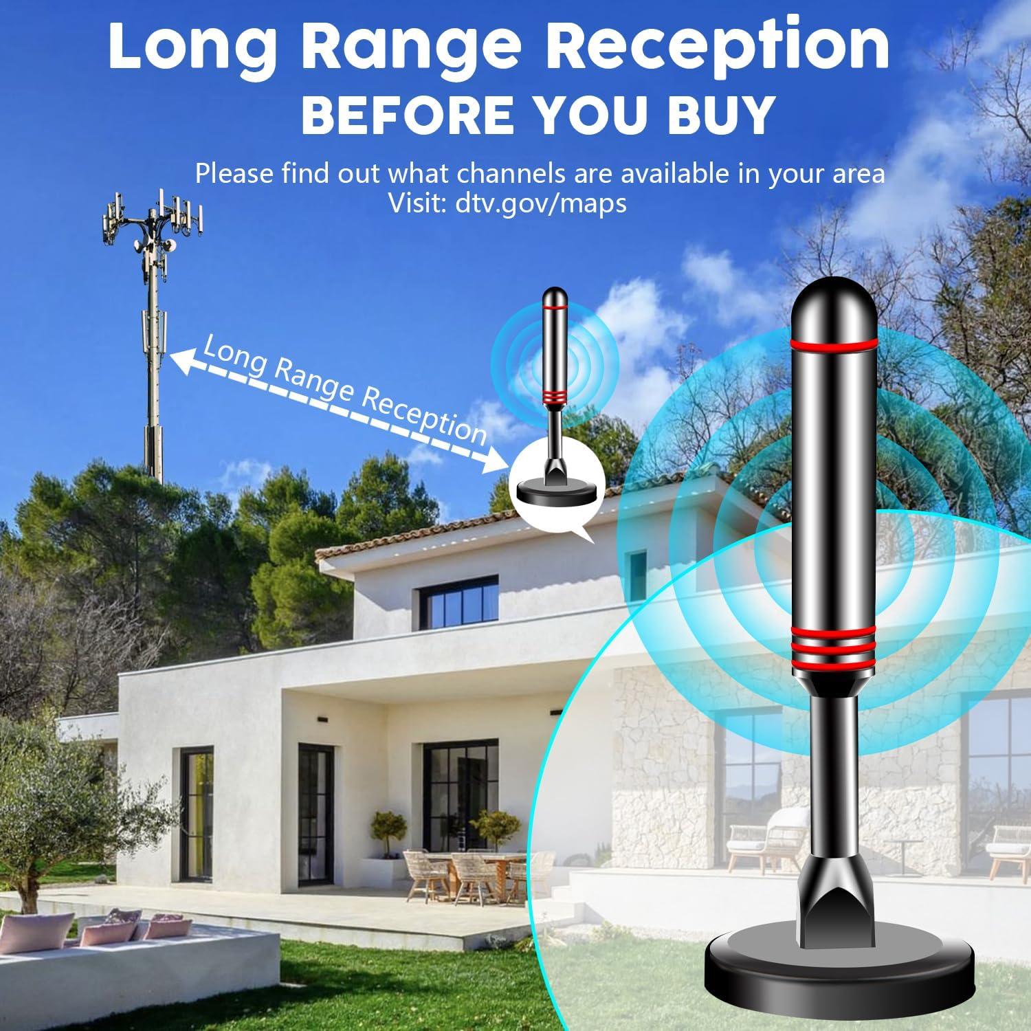 Antena Digital HDTV Interior DTVSMARTSHOW 4K 189g Recepción 360°