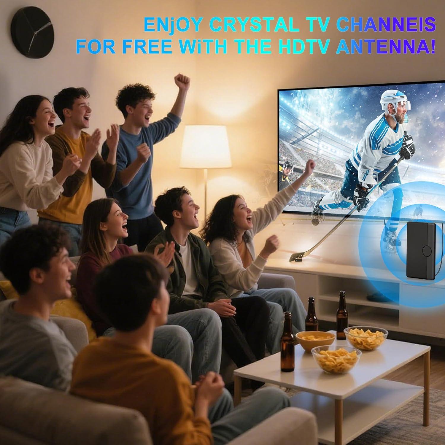 Antena de TV Digital HD iGENJUN 360° con Amplificador 8.0m