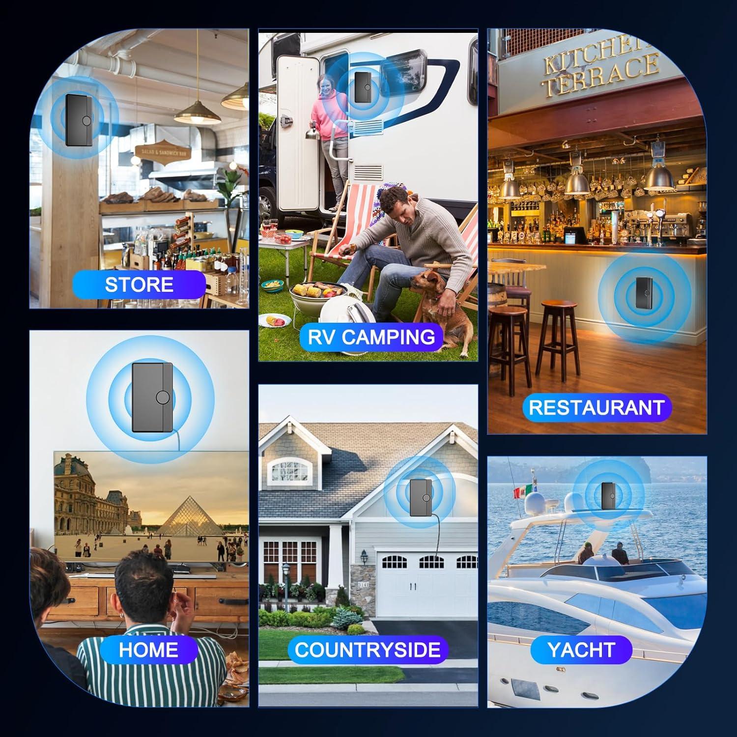 Antena de TV Digital HD iGENJUN 360° con Amplificador 8.0m