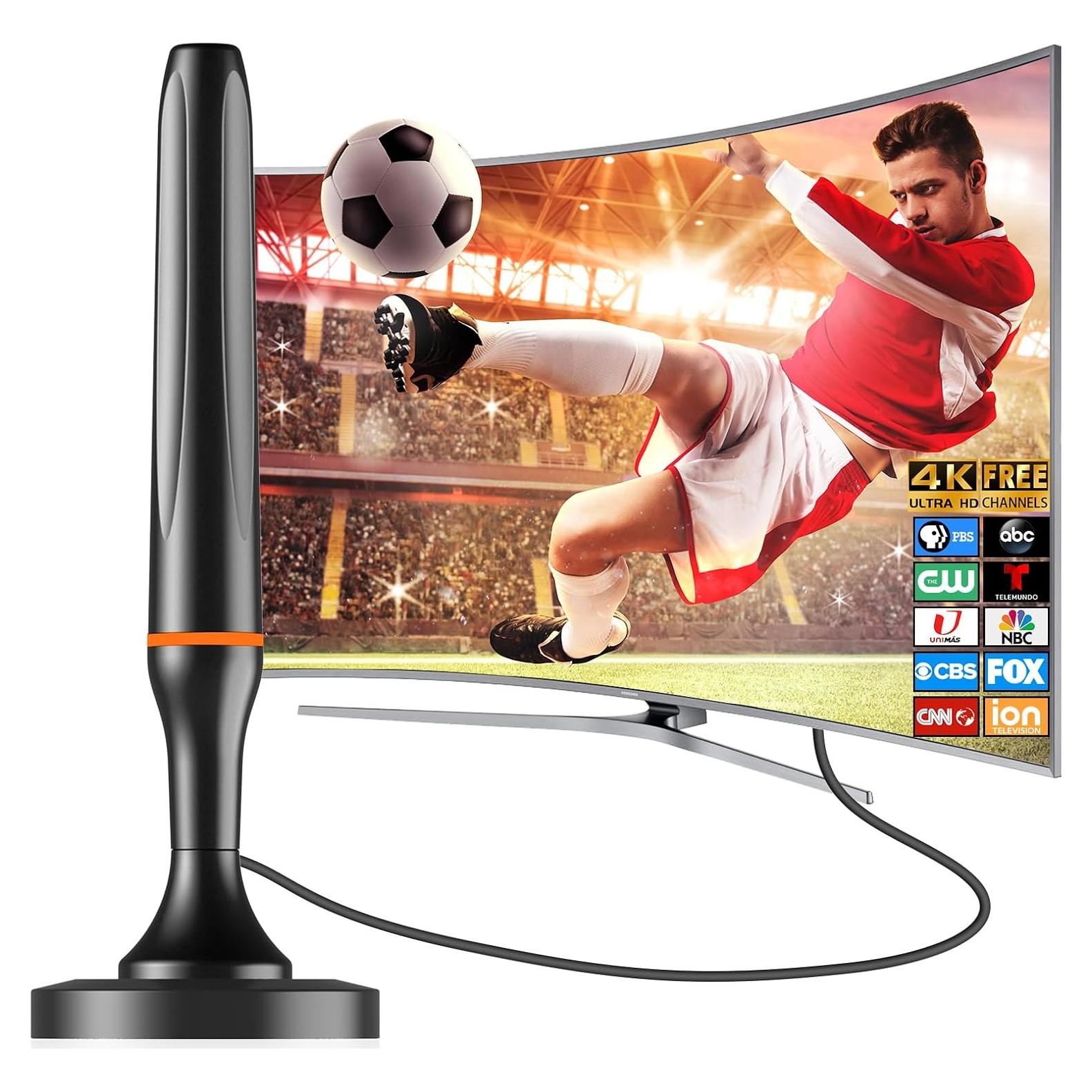 Antena Digital Interior DGUPSP 4K HD Recepción 360° Base Magnética