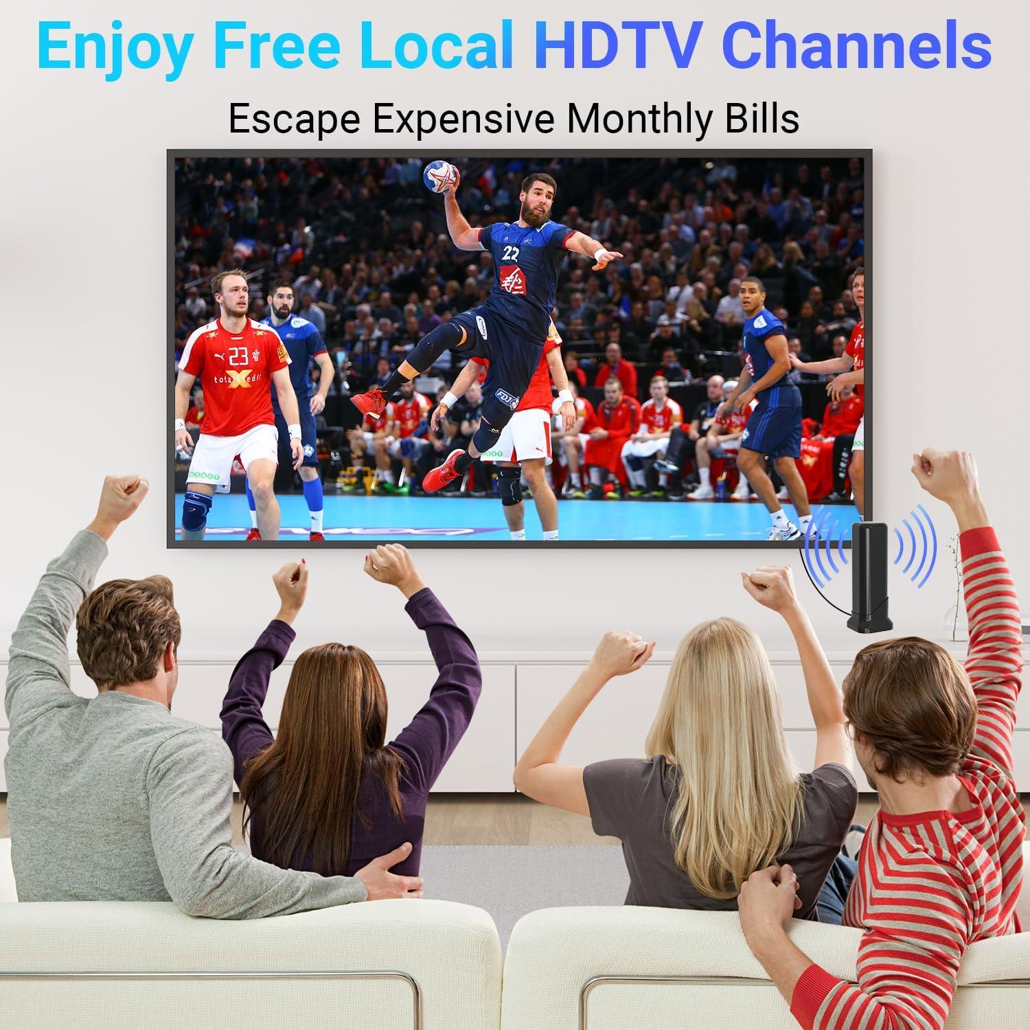 Antena de TV DTVSUBS GT09 Interior HD 4K 360° con Base Magnética