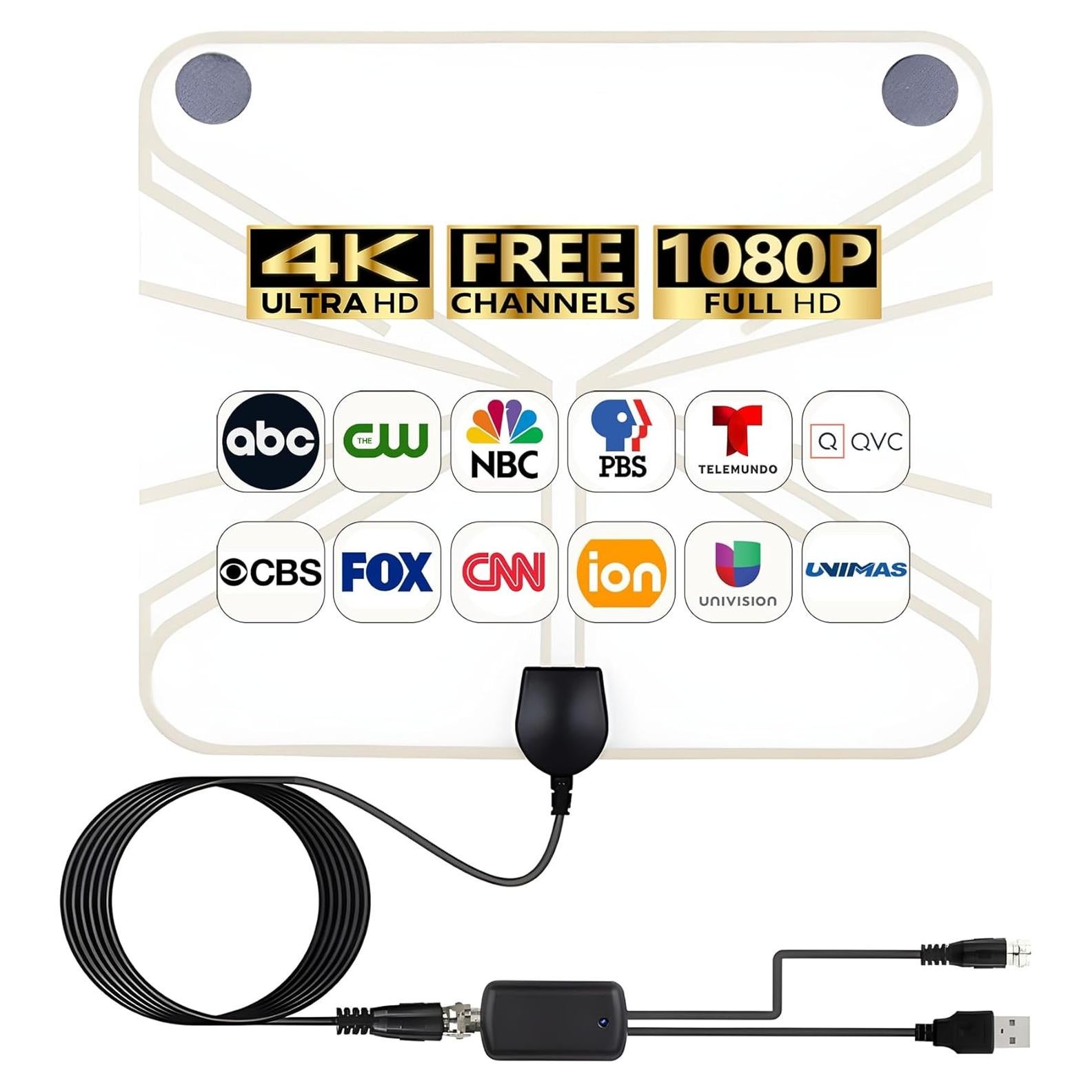 Antena de TV 4K HD Merryan Amplificada 360° Interior