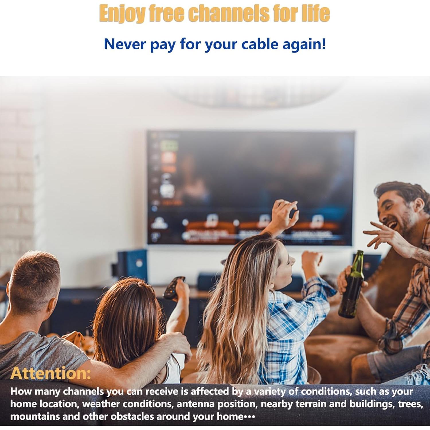 Antena de TV 4K HD Merryan Amplificada 360° Interior