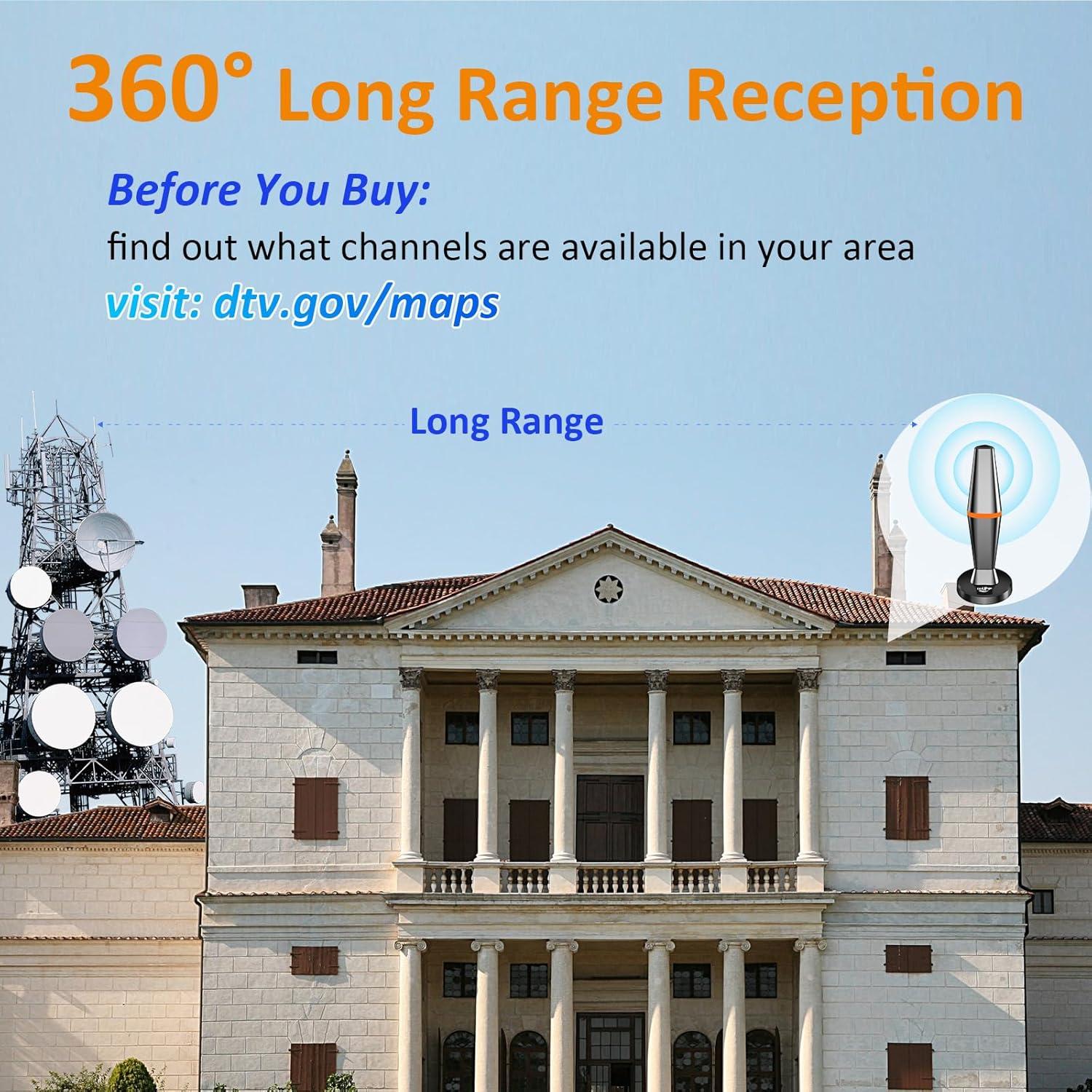 Antena Digital Interior DGUPSP 360° para TV Inteligente - 0.28kg