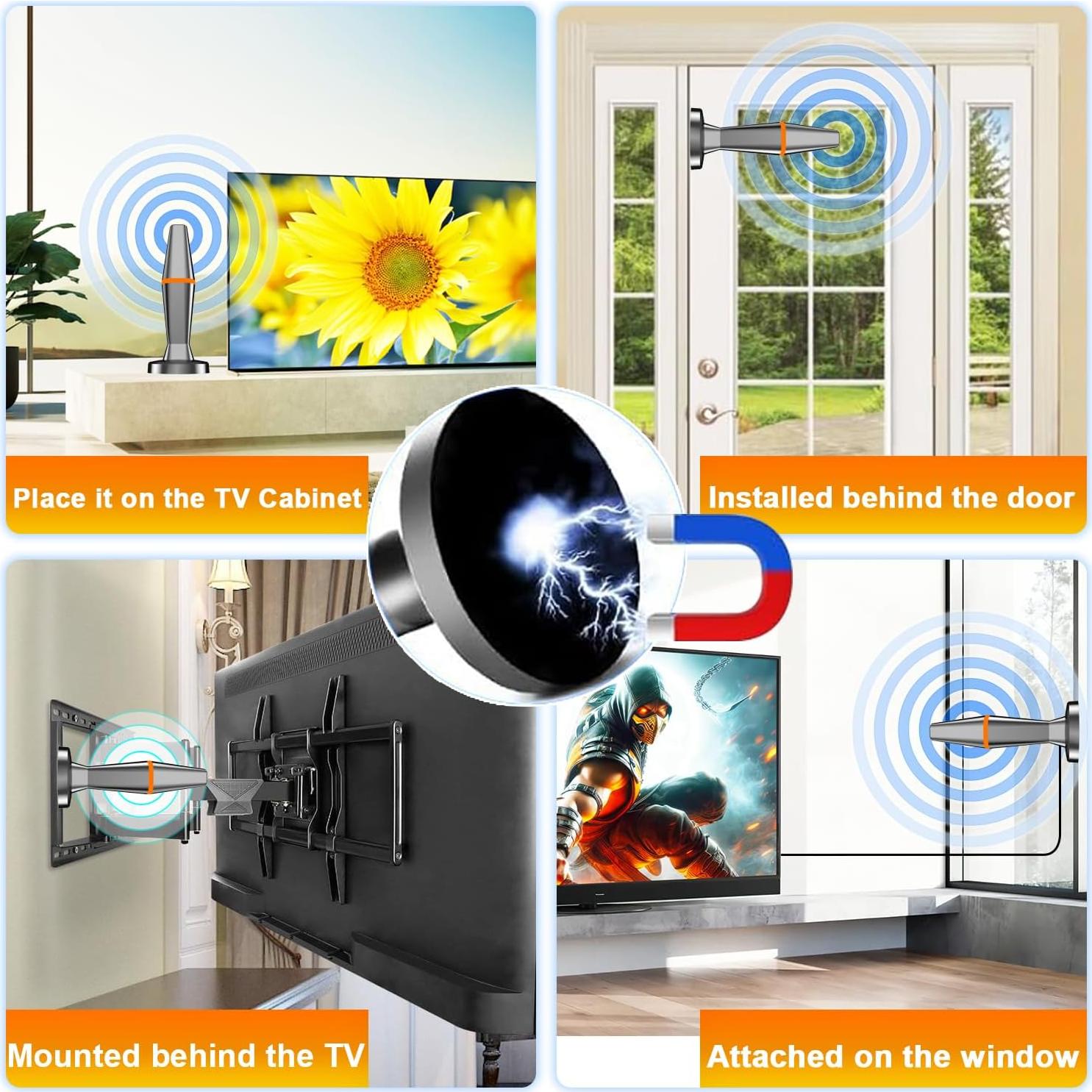 Antena Digital Interior DGUPSP 360° para TV Inteligente - 0.28kg