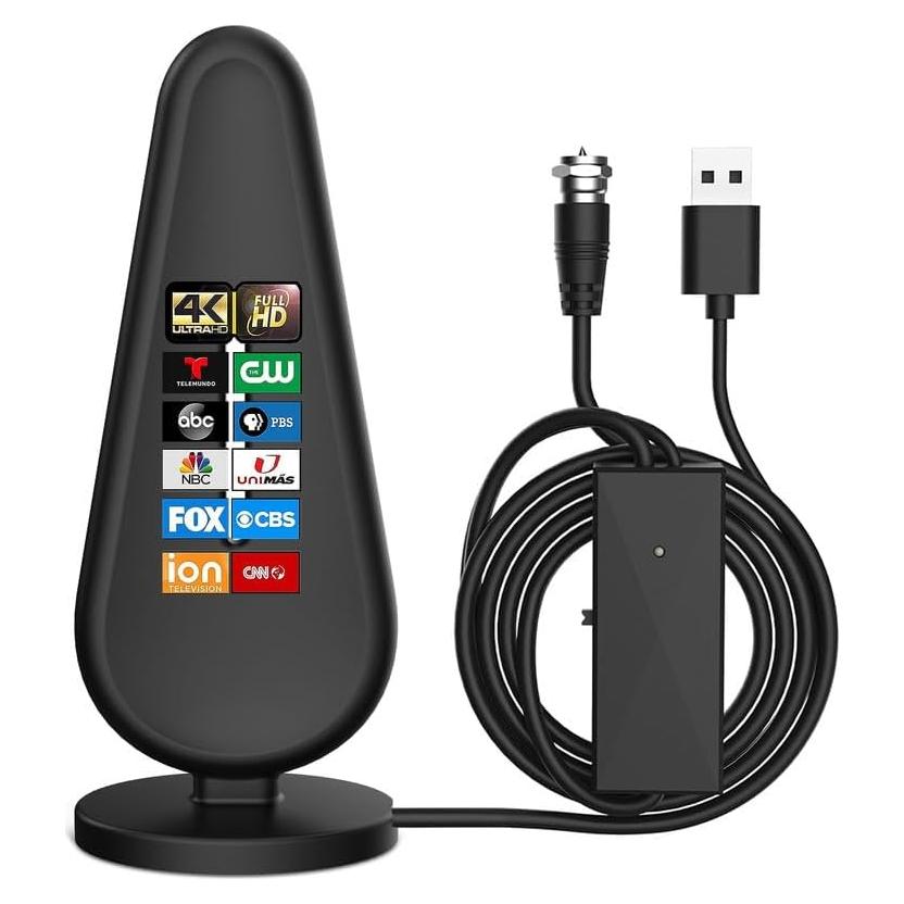 Antena de TV Digital KLOMIER con Amplificador 560 km 4K 1080P