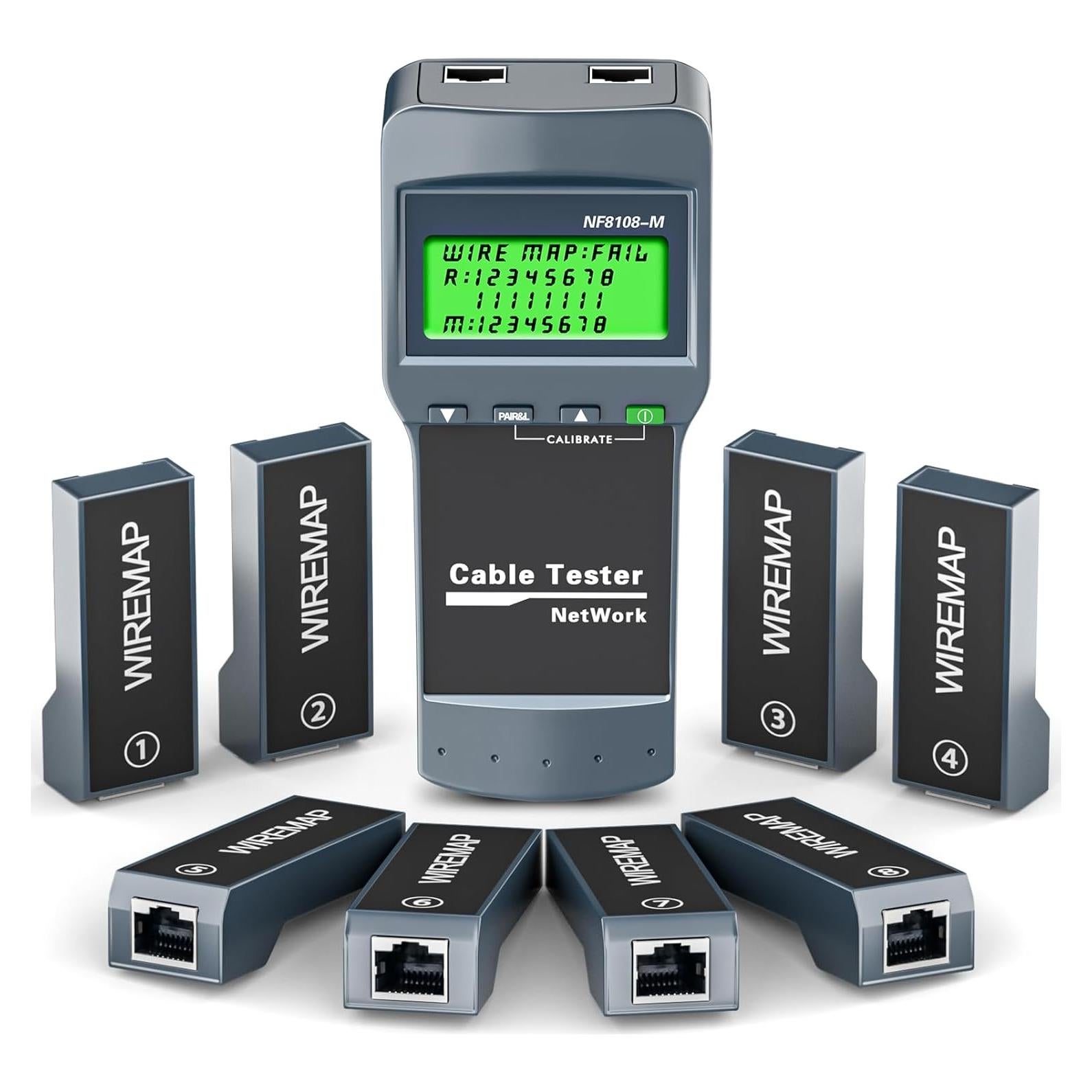 Probador de Cable de Red RJ45 VXSCAN NF8108-M 8 Unidades Remotas