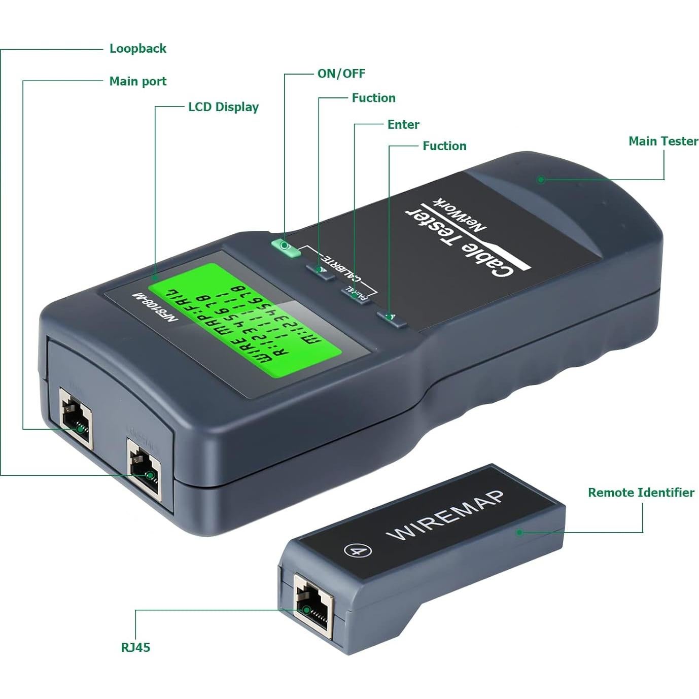 Probador de Cable de Red RJ45 VXSCAN NF8108-M 8 Unidades Remotas