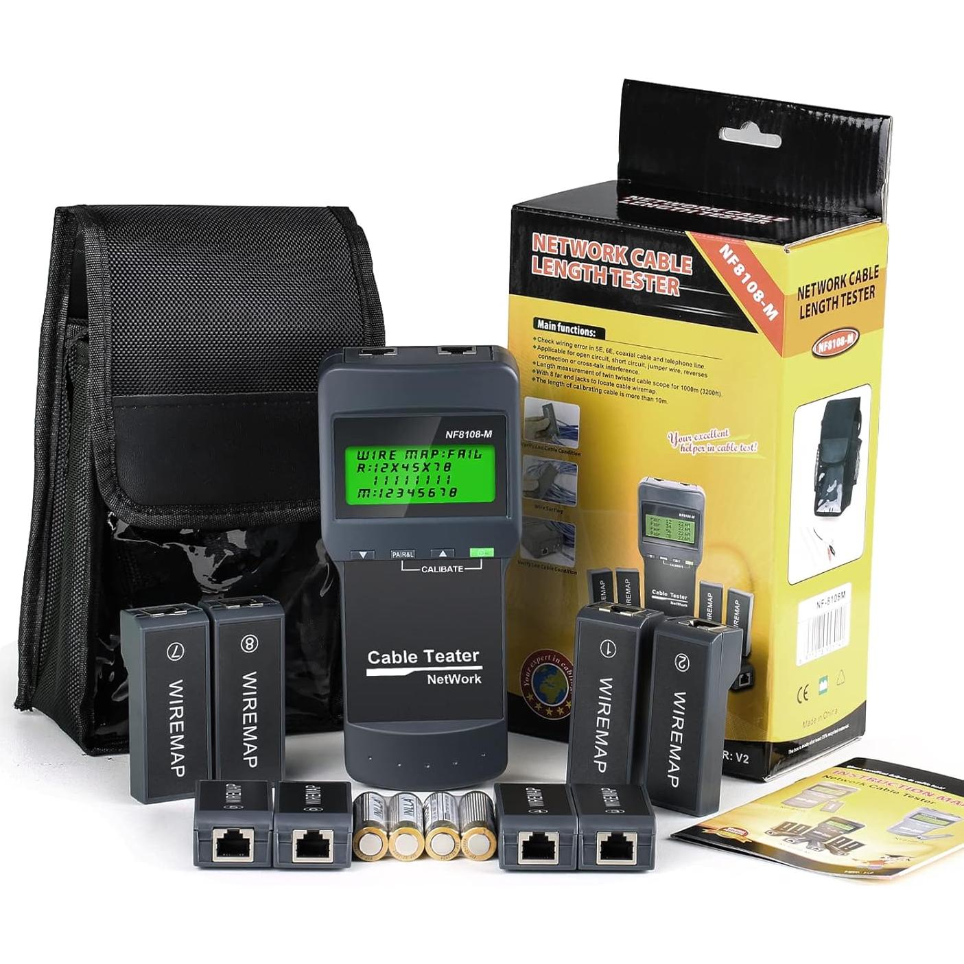 Probador de Cable de Red RJ45 VXSCAN NF8108-M 8 Unidades Remotas