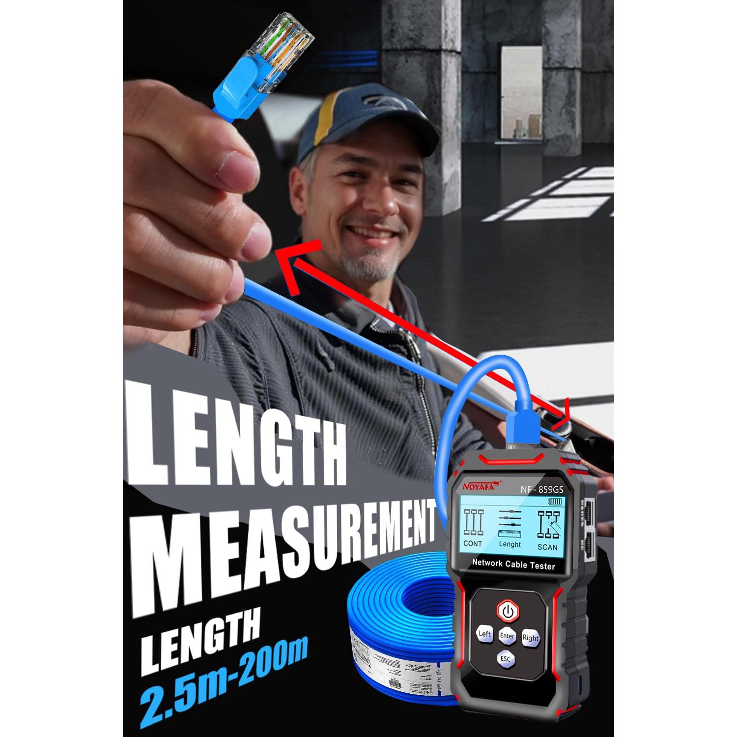 Probador de Cable de Red RJ45 ZHOUCE NF-8209S CAT5 CAT6 CAT7