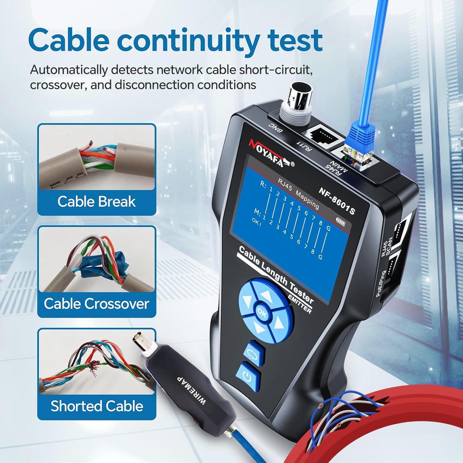 Probador de Cable de Red NF-8601S TDR Multifuncional RJ45/RJ11