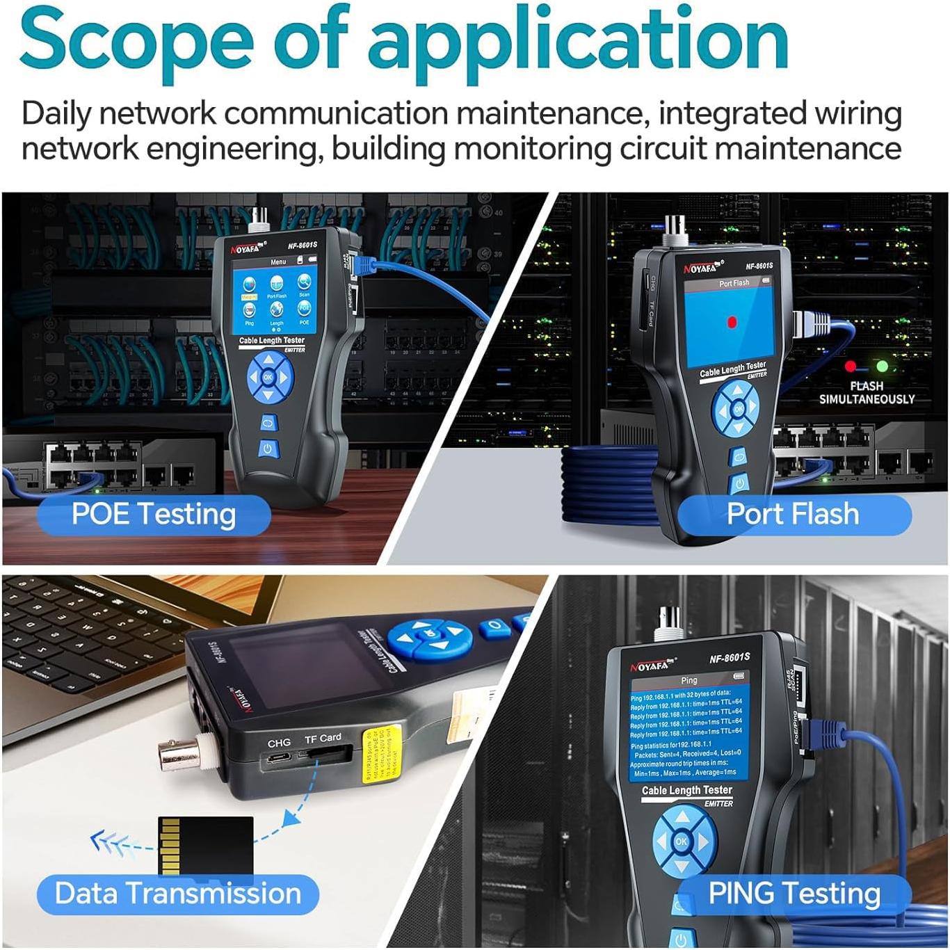 Probador de Cable de Red NF-8601S TDR Multifuncional RJ45/RJ11