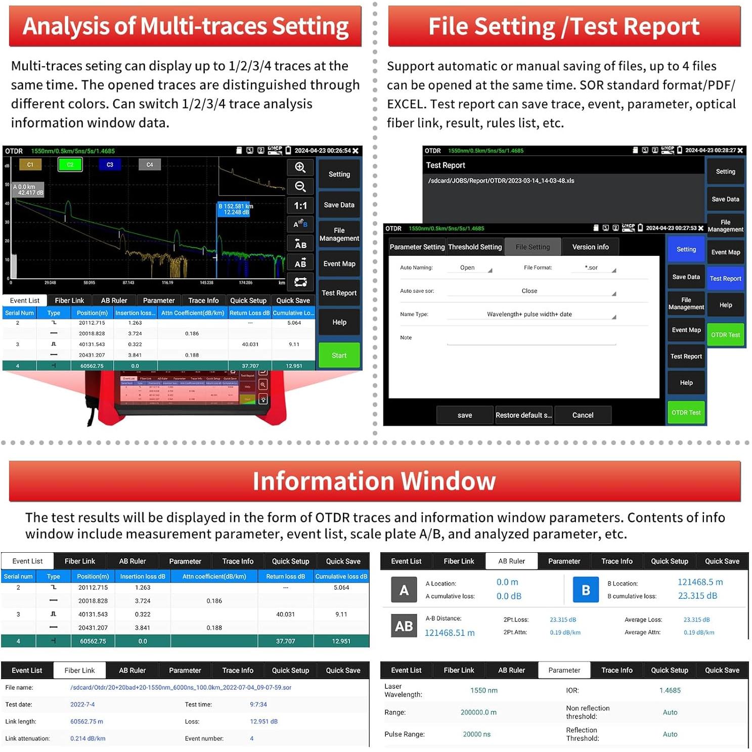 Probador de Fibra Óptica Henkion RSO-73 1310/1550nm 28/26dB