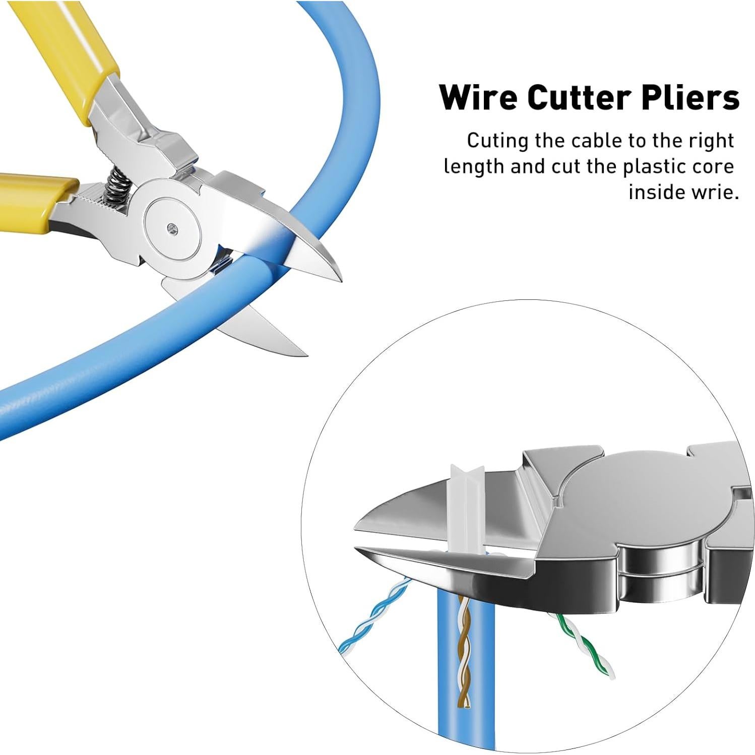 Kit de Crimpado Ethernet ZOERAX 8 en 1 con 50 Conectores Cat6