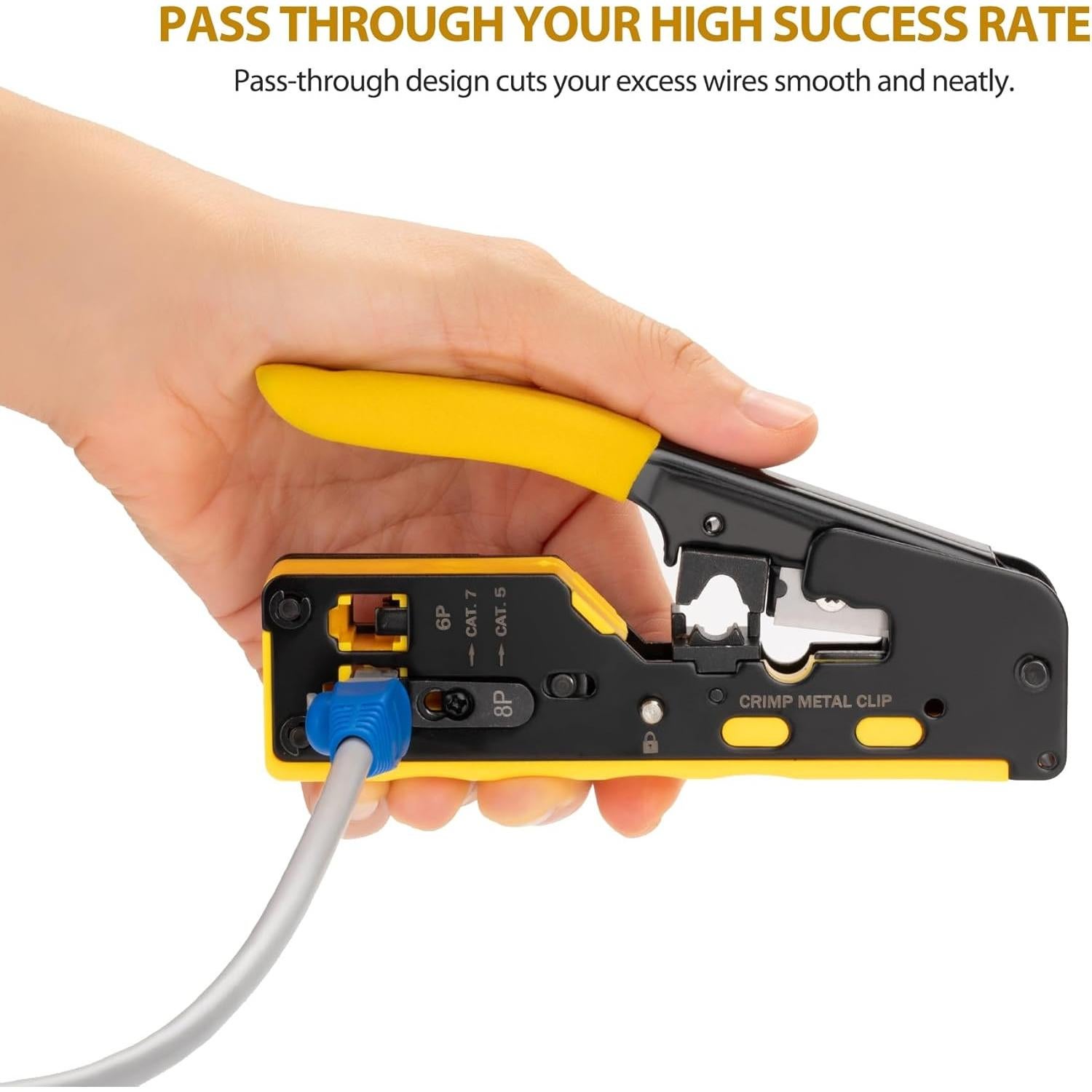 Kit de Crimpado RJ45 WEETOTUNG con 30 Conectores Cat6