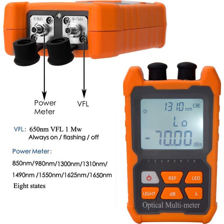 Medidor de Potencia Óptica Portátil Yide OPM-VFL-1 2mW VFL