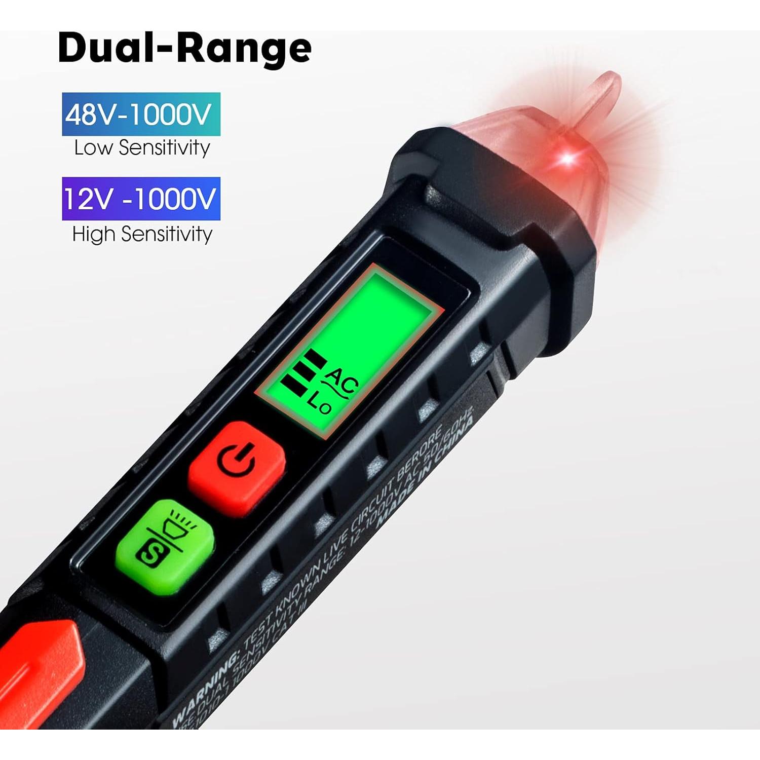 Probador de Voltaje AC WGGE 12V-1000V Sin Contacto con LCD