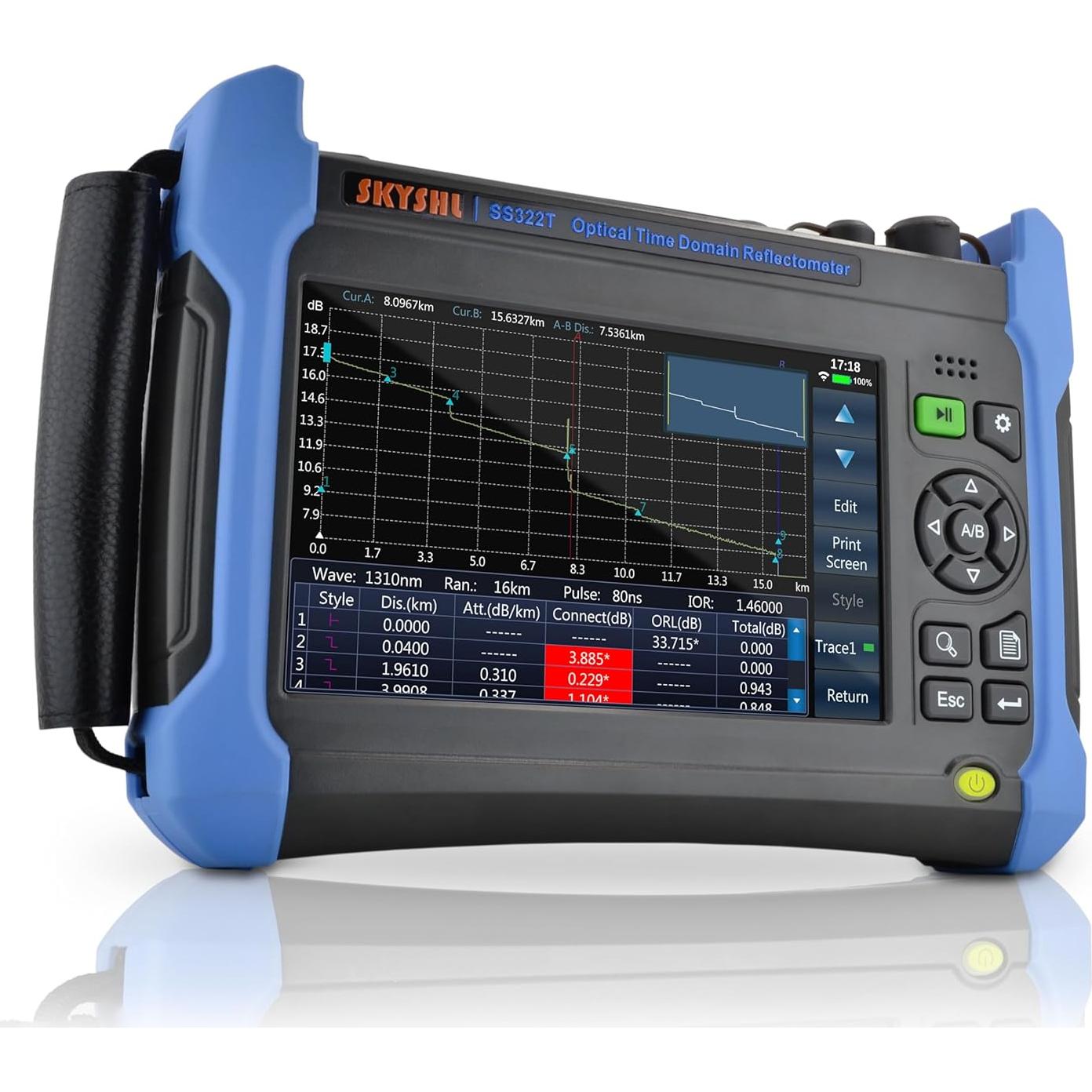 OTDR Monomodo SKYSHL SS322T-2A3 1310/1550nm 40/38dB 165km