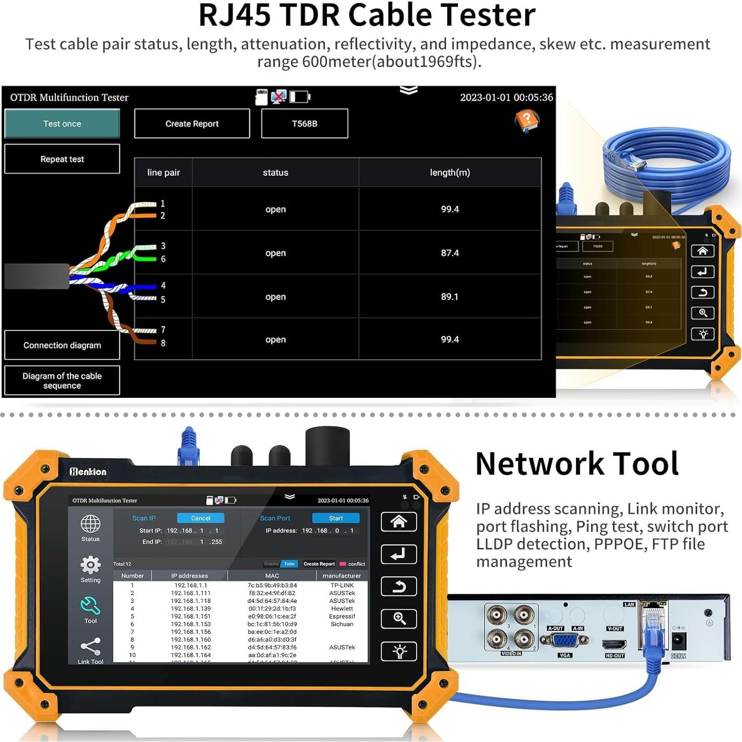 Probador de Fibra Óptica Henkion RSO-51 1310/1550nm 26/24dB