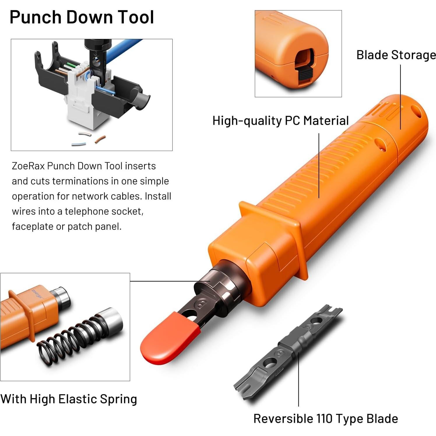 Kit de Herramientas de Red ZOERAX 11 en 1 Crimpadora RJ45