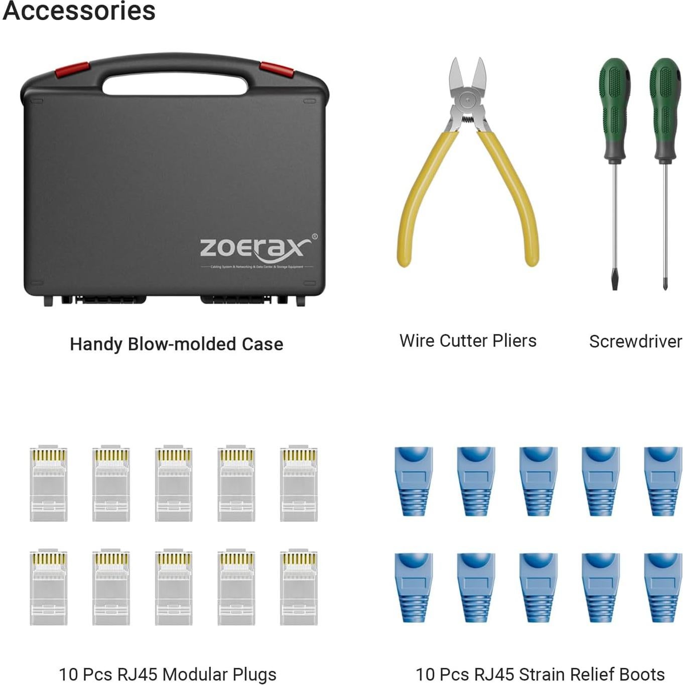 Kit de Herramientas de Red ZOERAX 11 en 1 Crimpadora RJ45