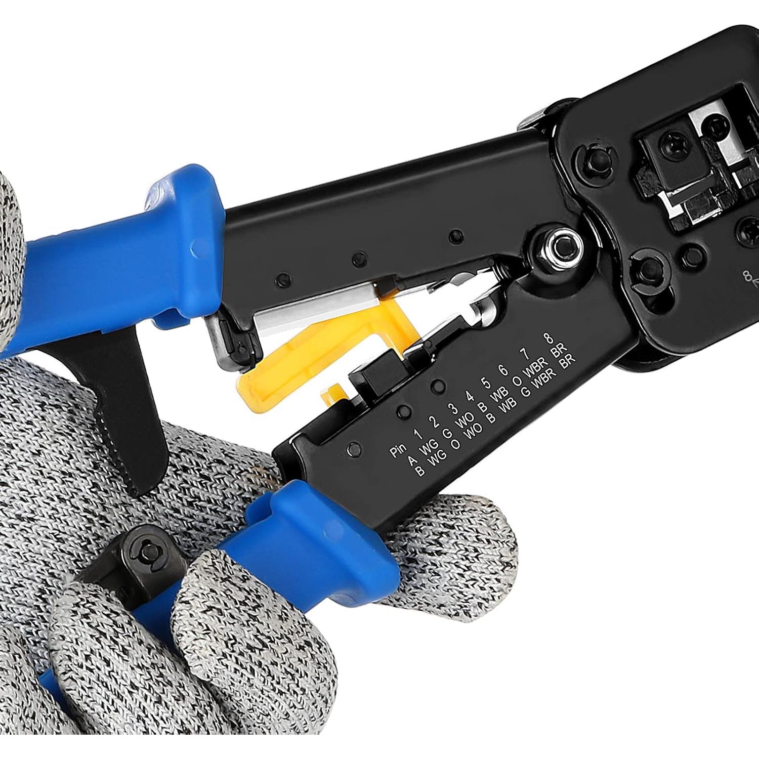 Kit de Crimpado RJ45 YWNEGWE Cat5 Cat5e Cat6 con 20 Conectores