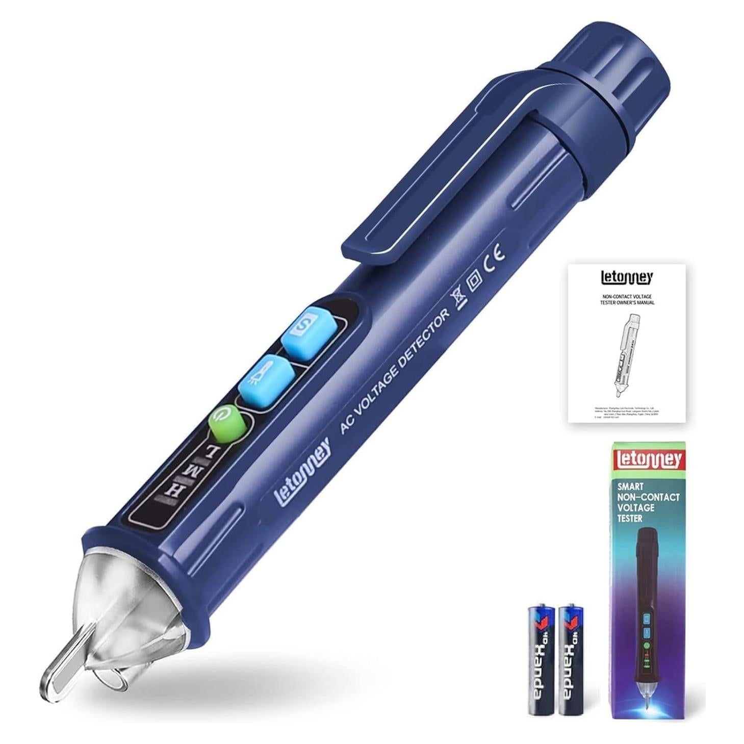 Probador de Voltaje AC Sin Contacto Letonney 12-1000V con Linterna