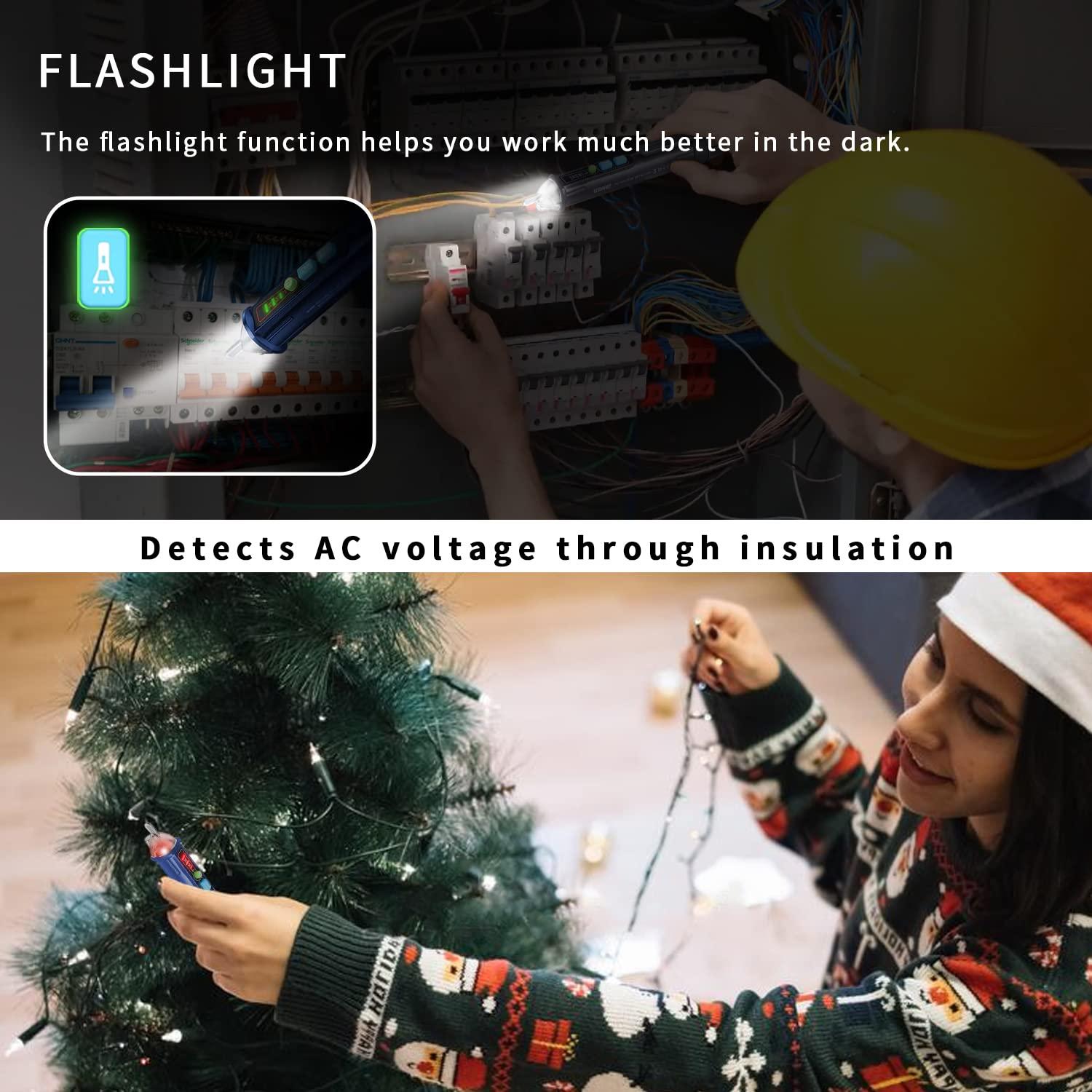 Probador de Voltaje AC Sin Contacto Letonney 12-1000V con Linterna