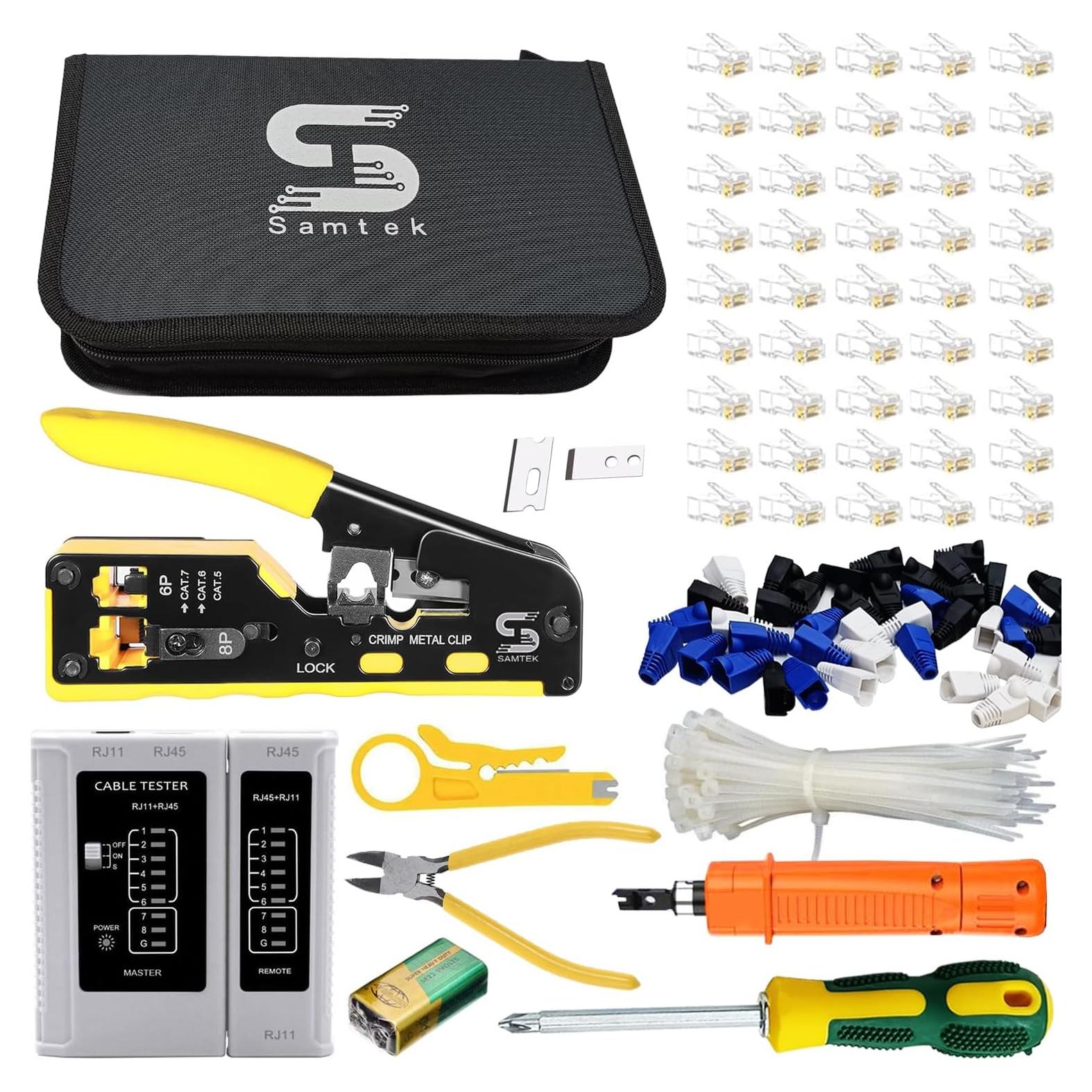 Kit de Crimpado RJ45 Passthrough SAMTEK para Ethernet