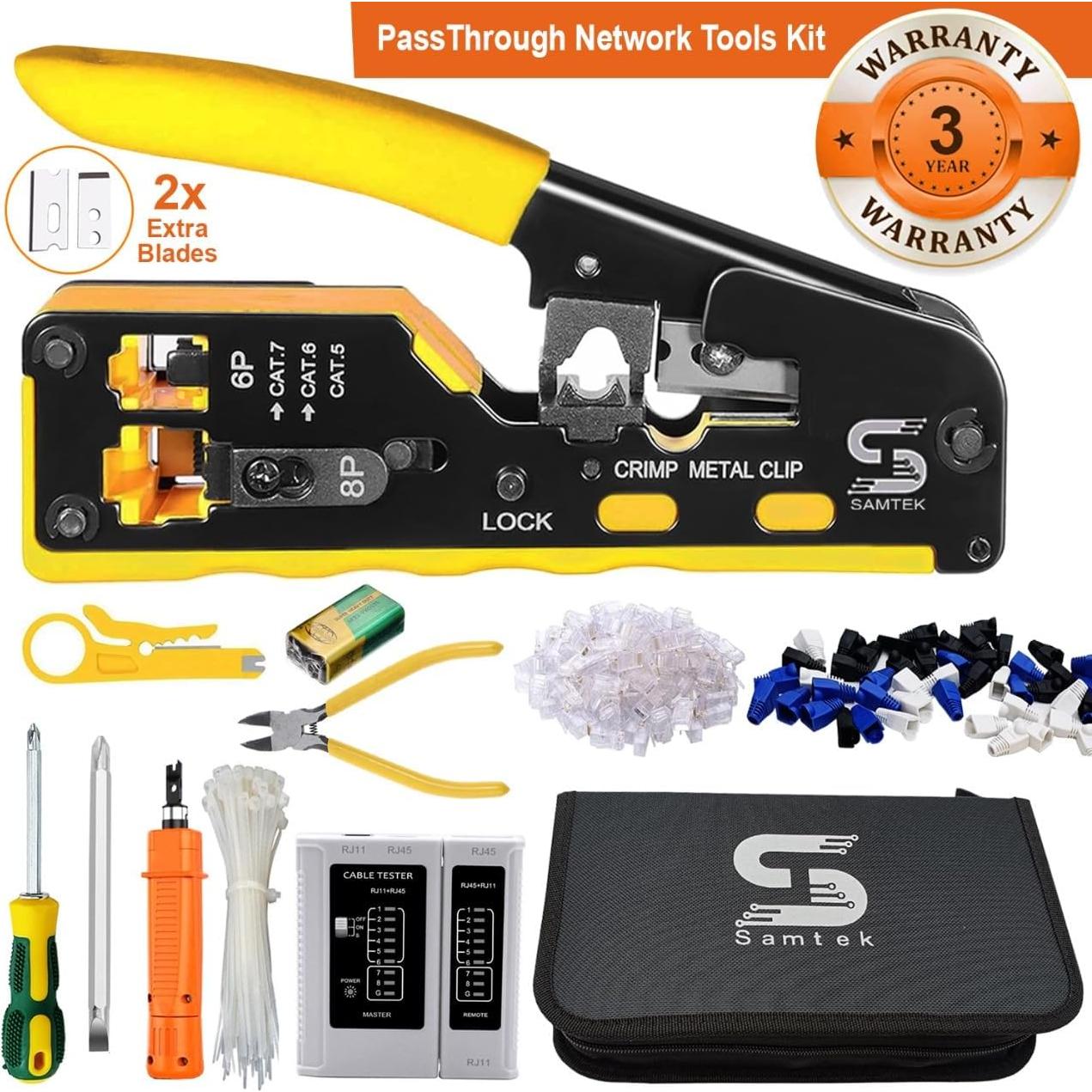 Kit de Crimpado RJ45 Passthrough SAMTEK para Ethernet