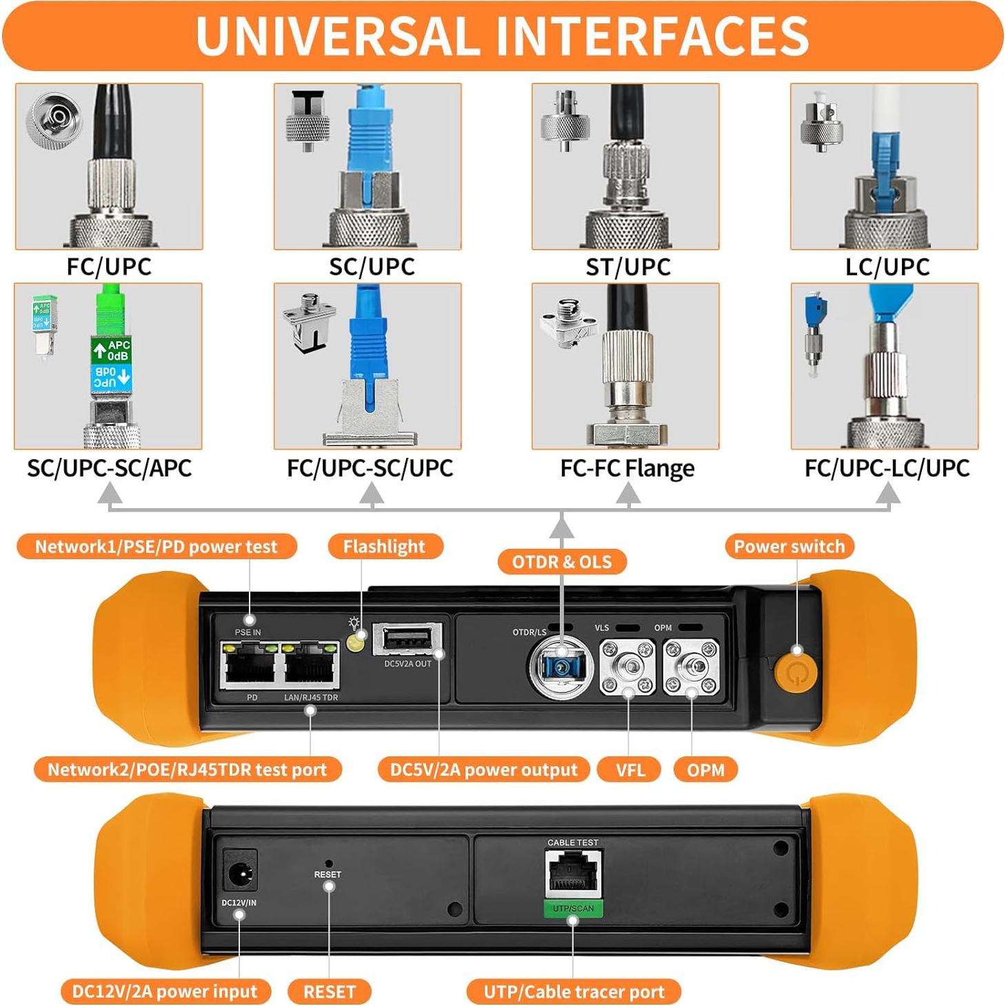Probador OTDR Henkion RSO-65 1310/1550nm 28/26dB Pantalla Táctil