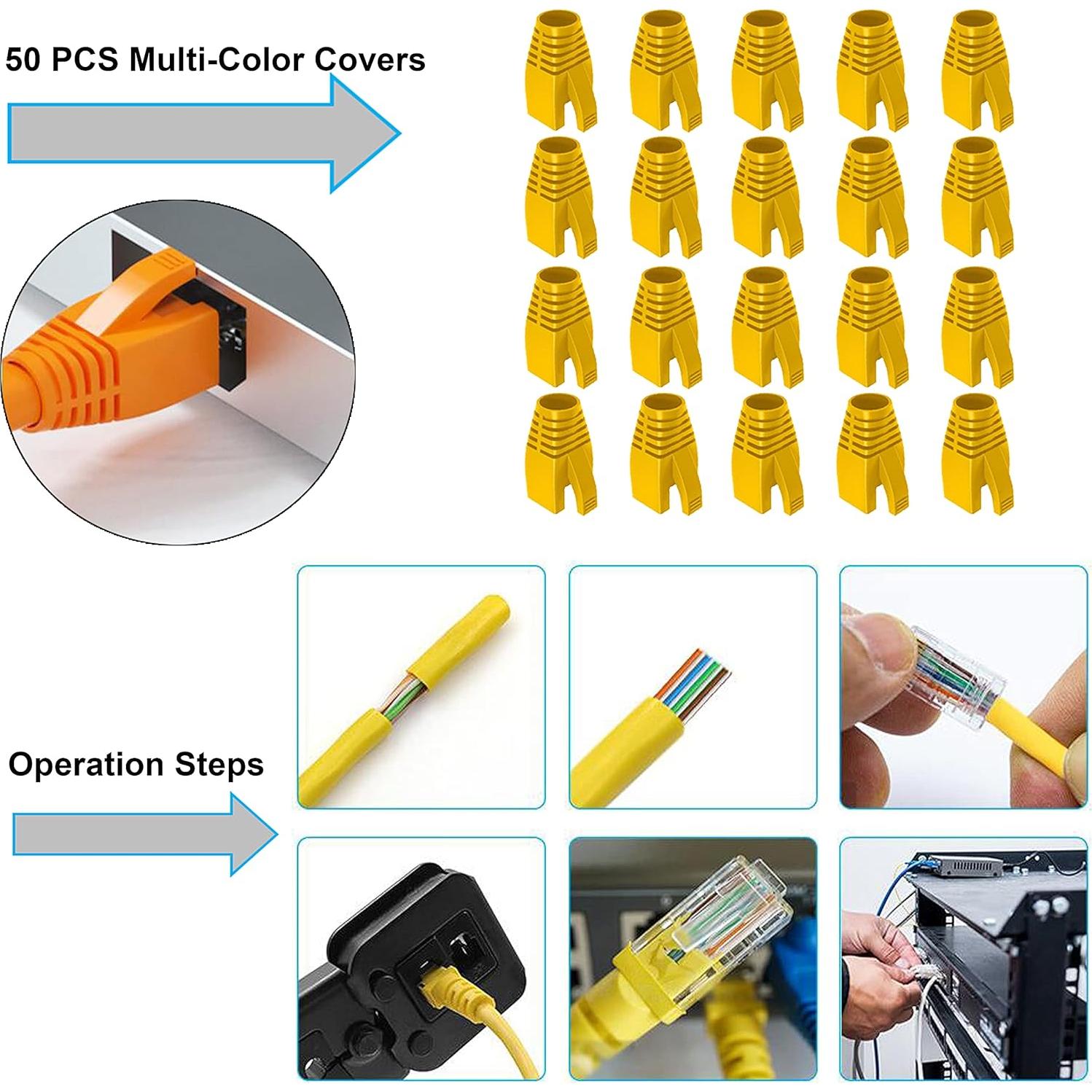 Kit de Herramientas de Crimpado RJ45 RJ11 LEATBUY Amarillo