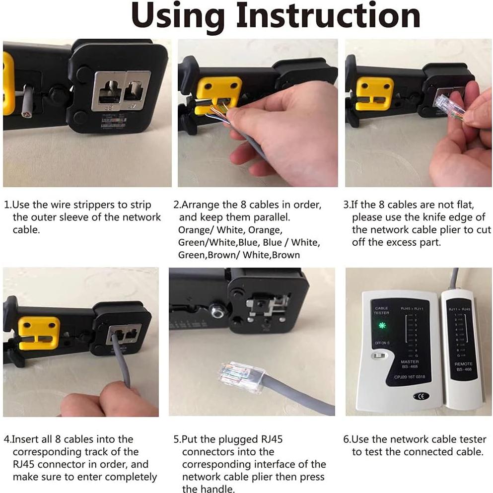 Kit de Herramientas de Crimpado RJ45 LEATBUY-TECH 50 Conectores