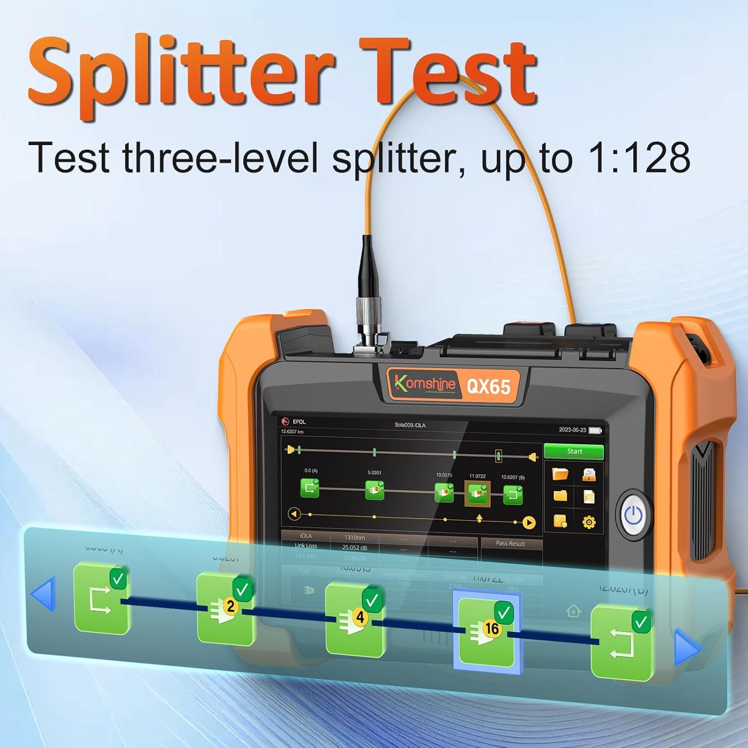 Probador de Fibra Óptica KomShine QX65-S1 1310/1550nm 32/30dB